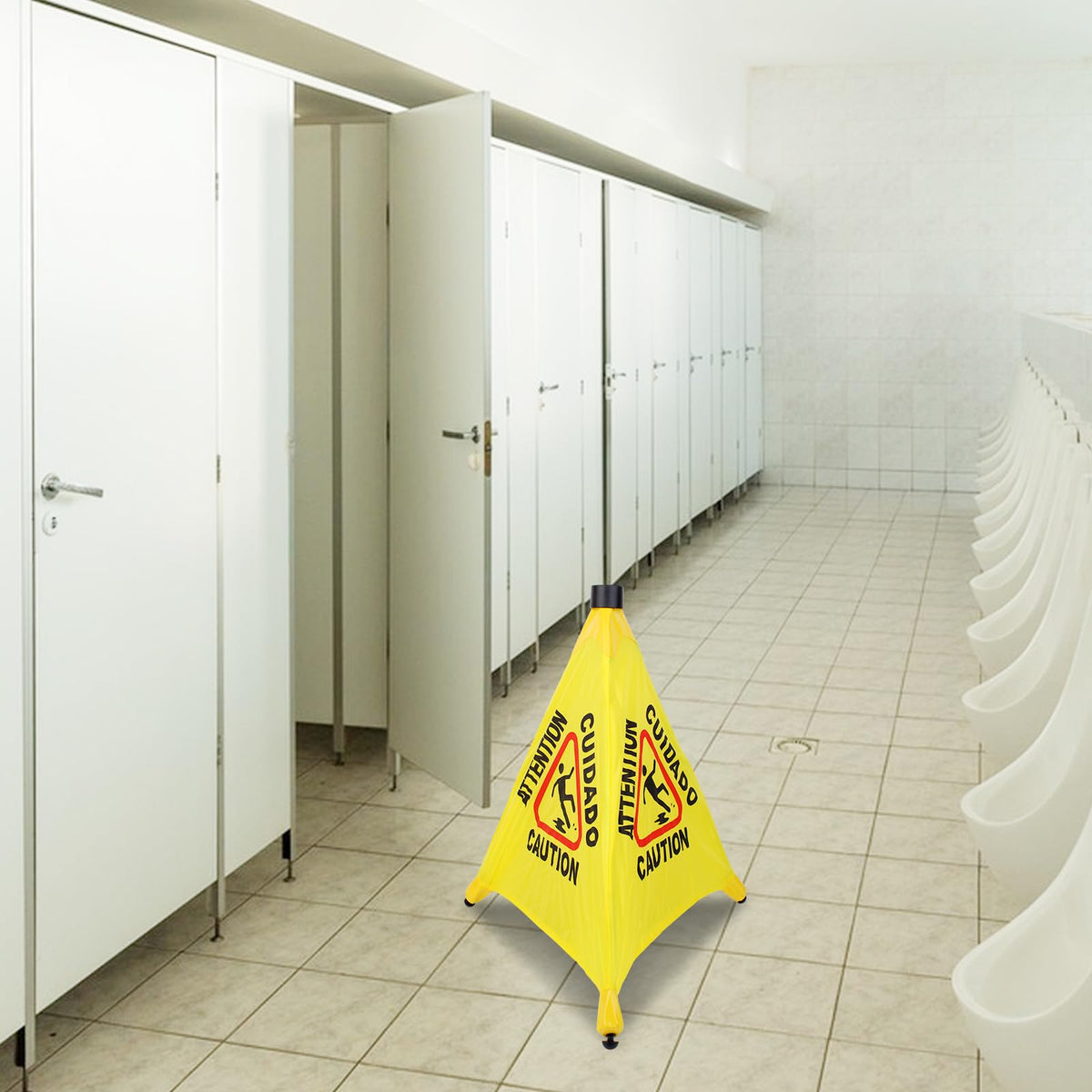 3 Pcs 20 inch Pop up Wet Floor Sign with Storage Tube (3 Count)