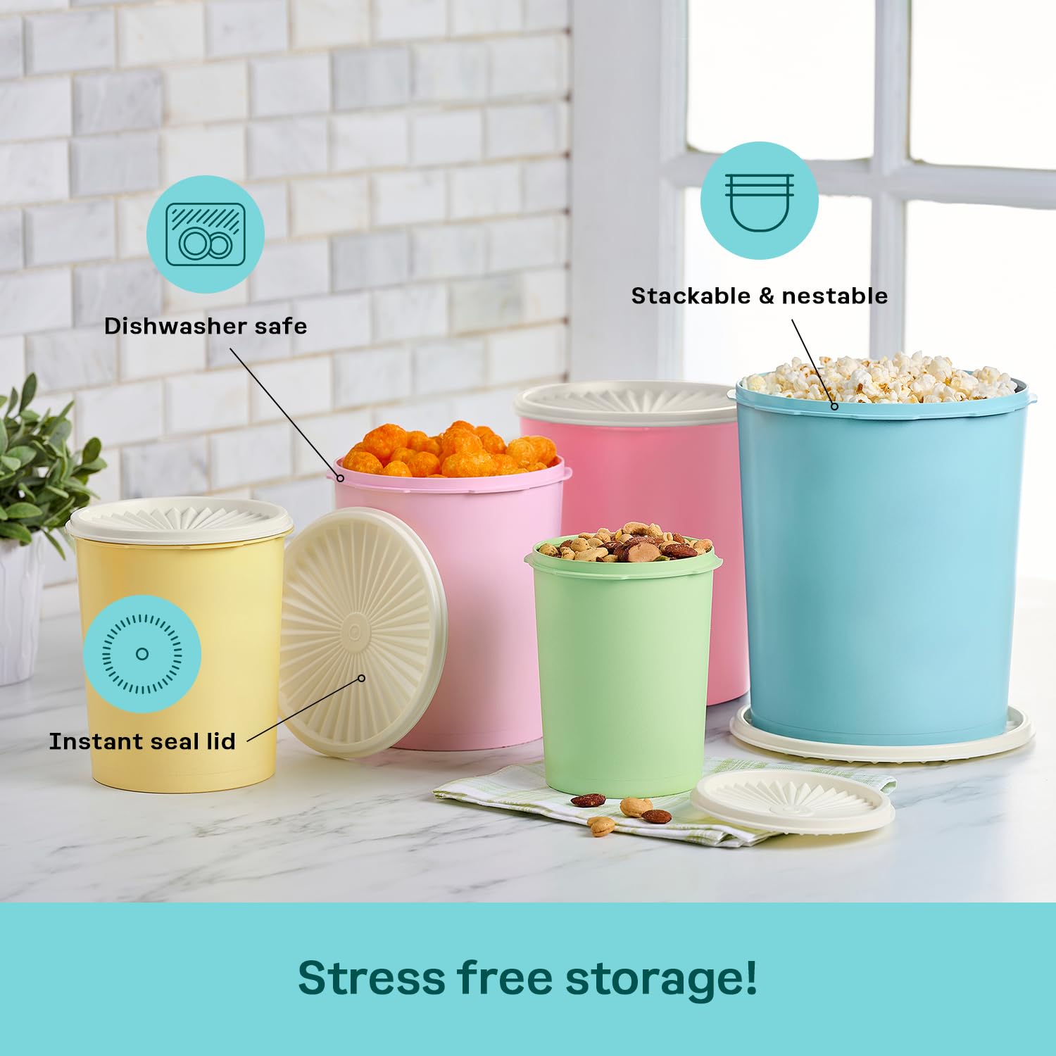 Heritage 10 Piece Pastel Tall Canister Set