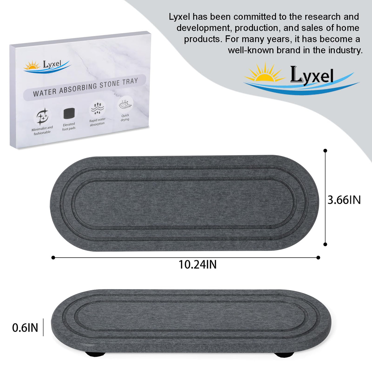 2PCS Water Absorbing Stone Tray (2 Count)