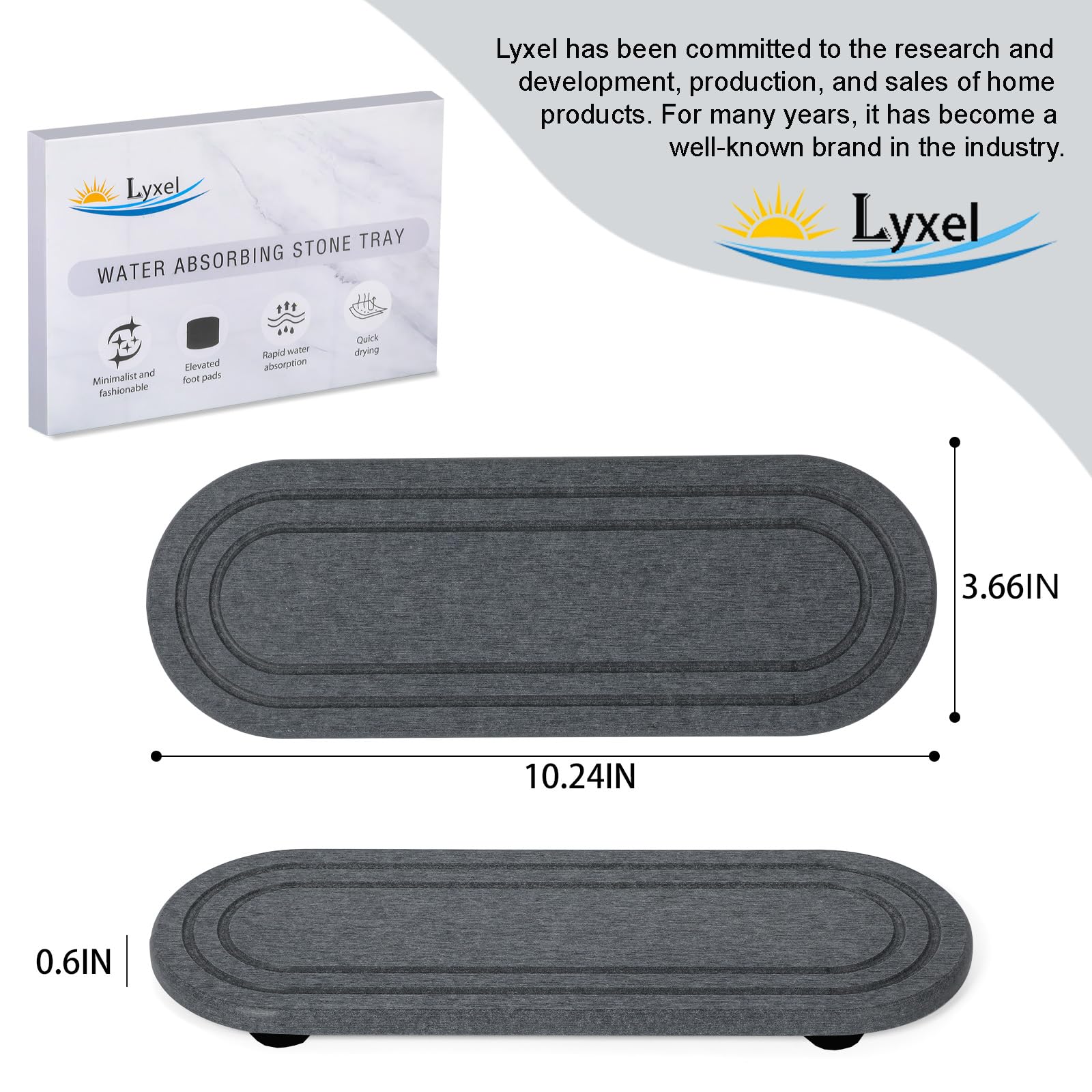 2PCS Water Absorbing Stone Tray (2 Count)