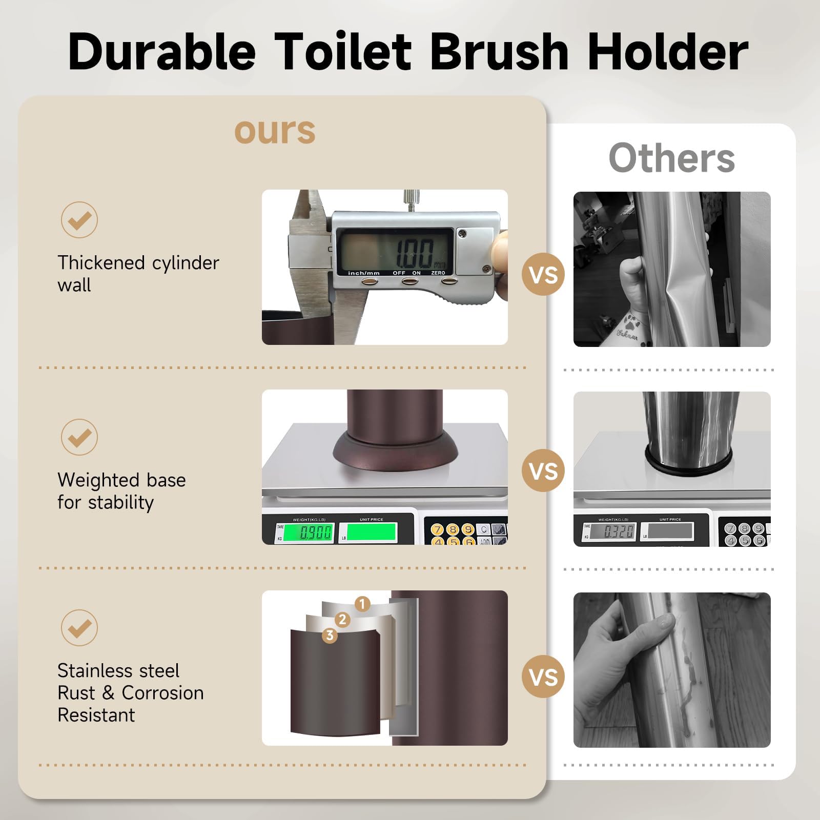 Bronze Toilet Brush and Holder (30 Ounce)