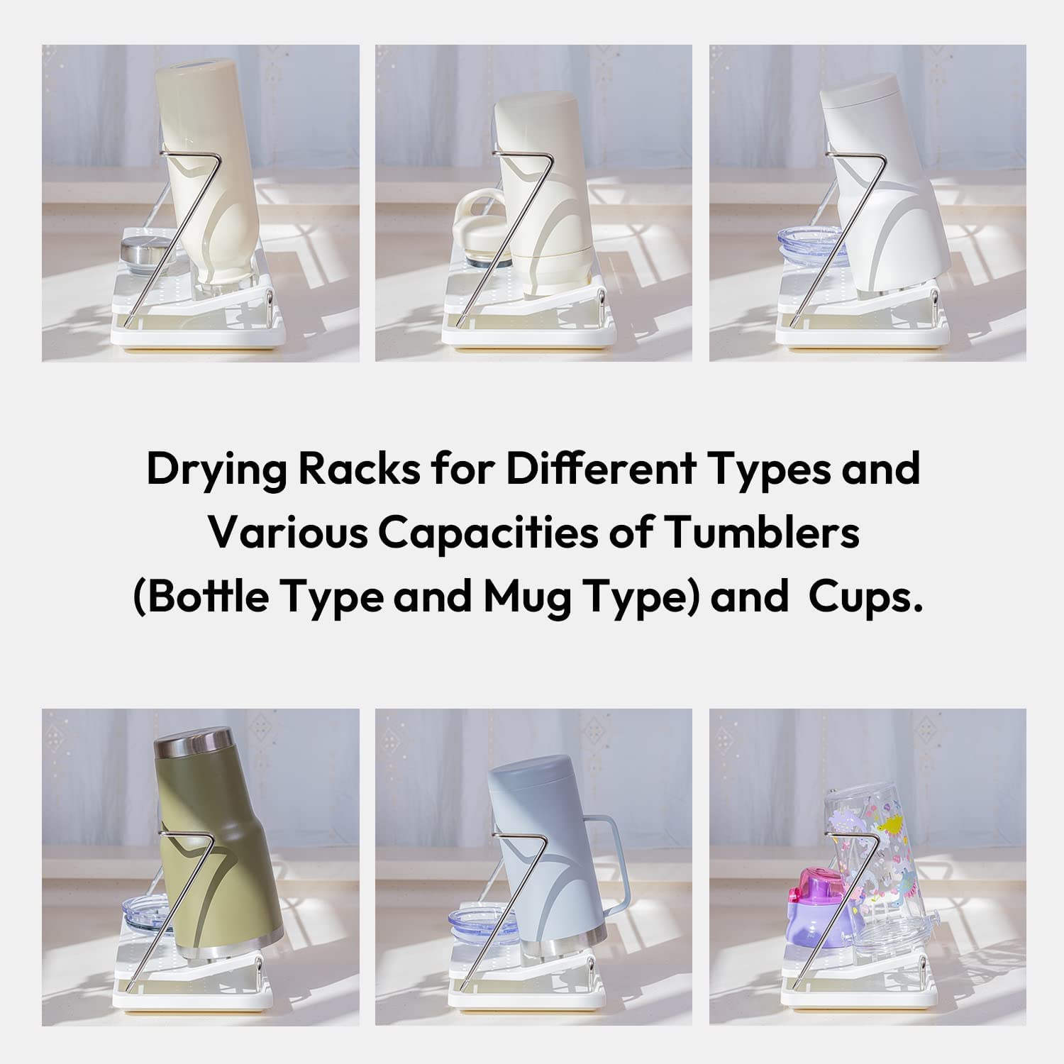 Bottle Drying Rack with Drain Tray