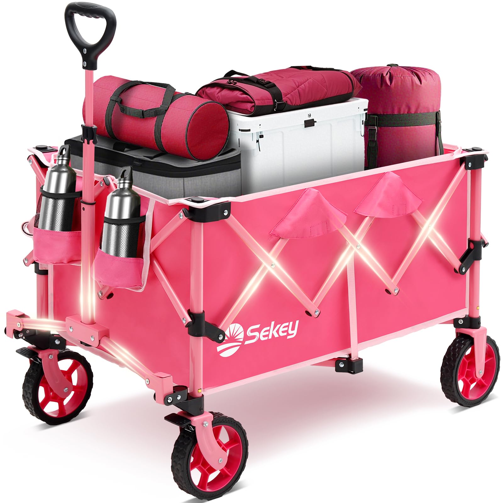 Collapsible Foldable Wagon with 300lbs Weight Capacity