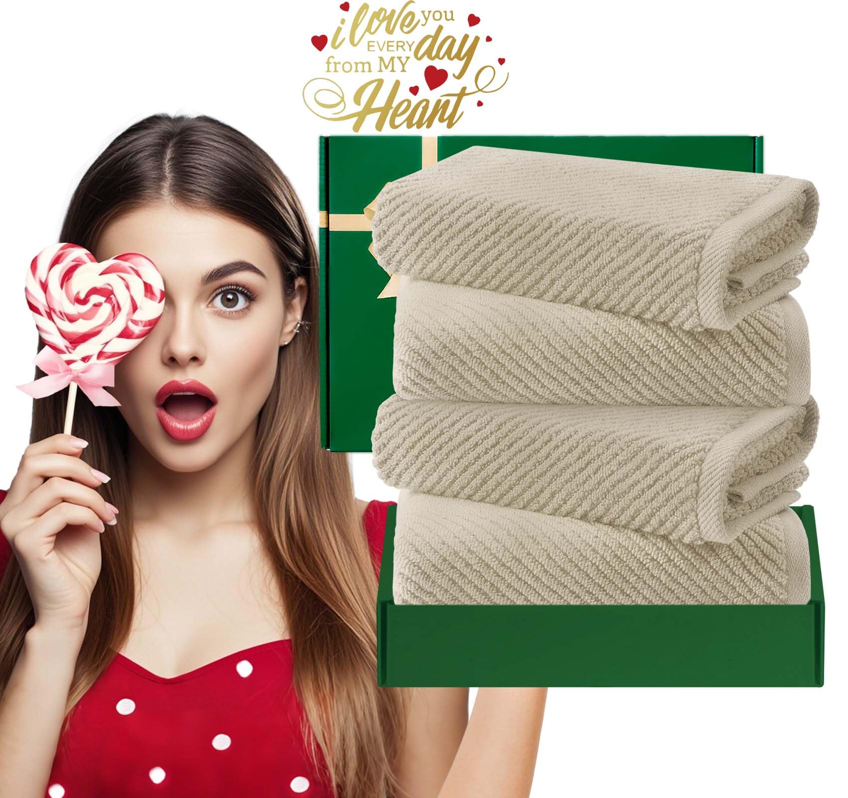 Bathroom Hand Towels 4PC (4 Count)