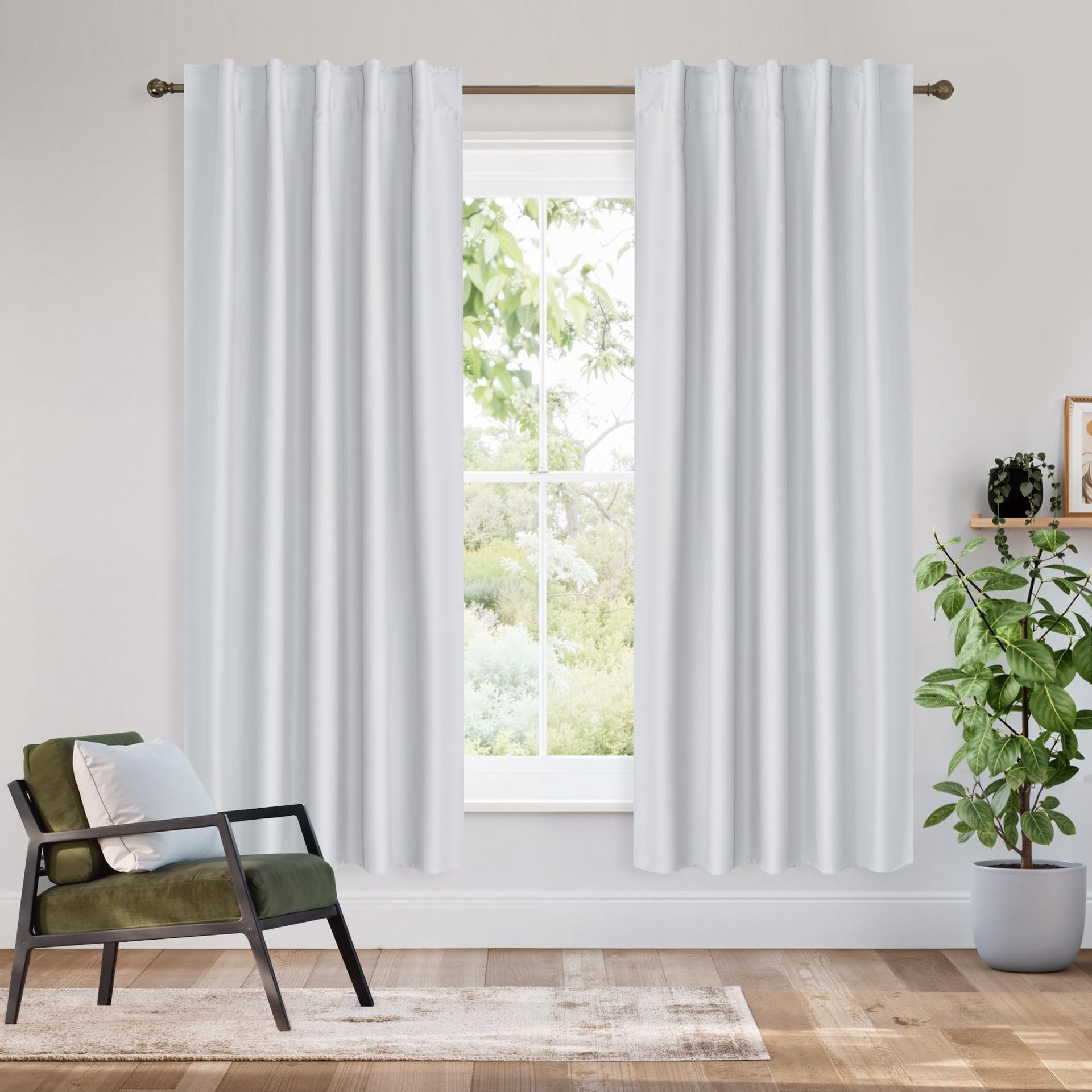 100% Blackout Curtains 72 inches Long for Bedroom (2 Count)