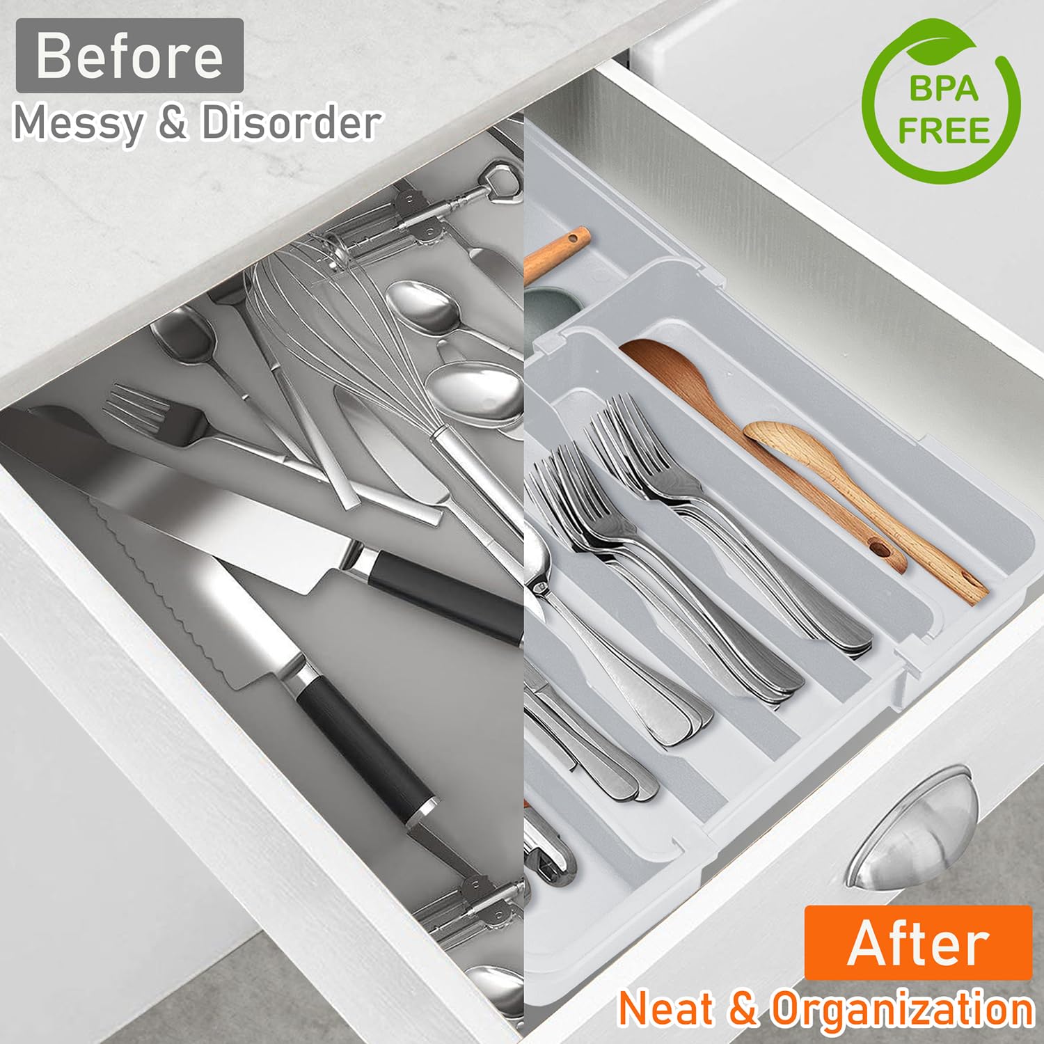 Silverware Drawer Organizer Tray
