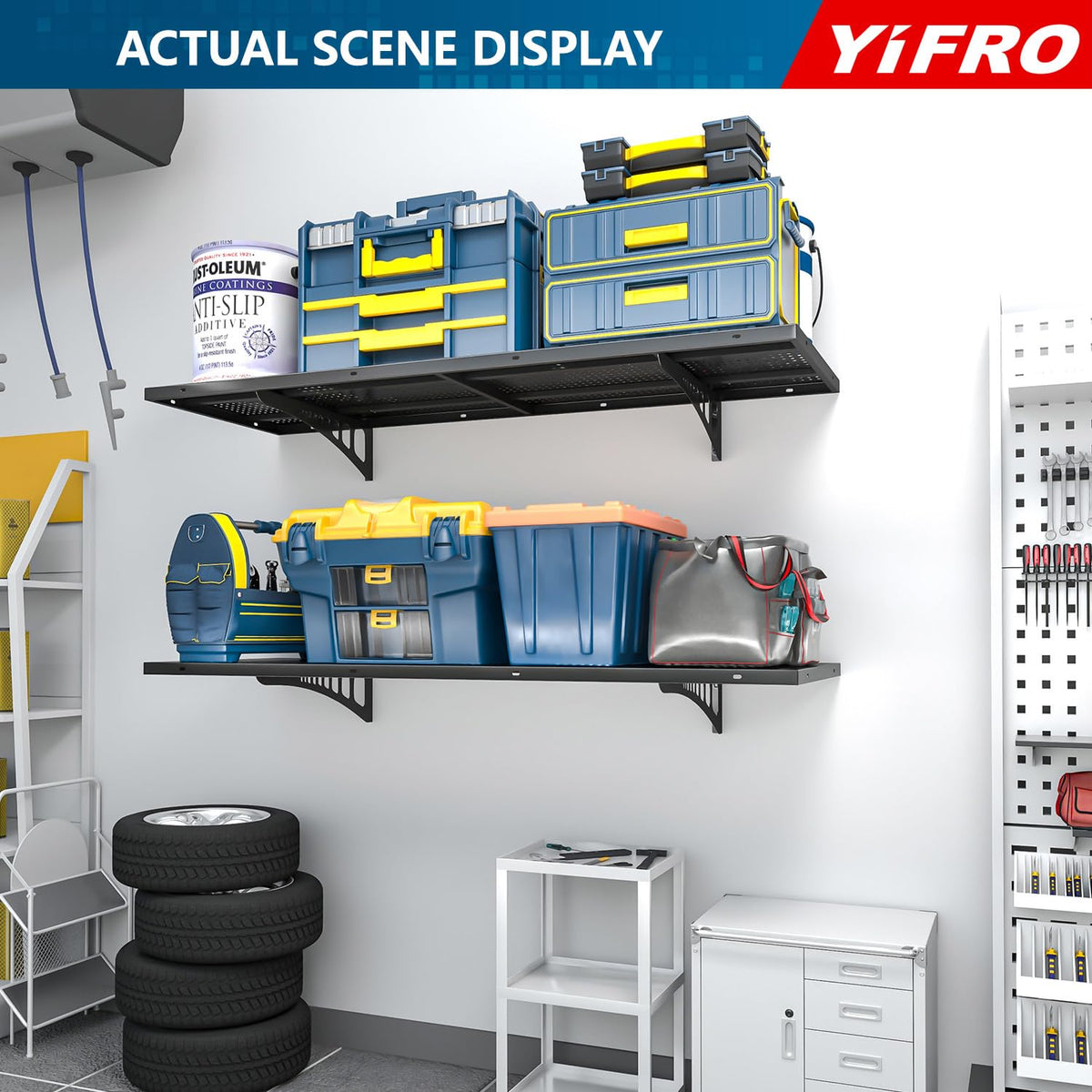 2 Pack 1.5x4ft Heavy Duty Garage Wall Shelving (24 System)