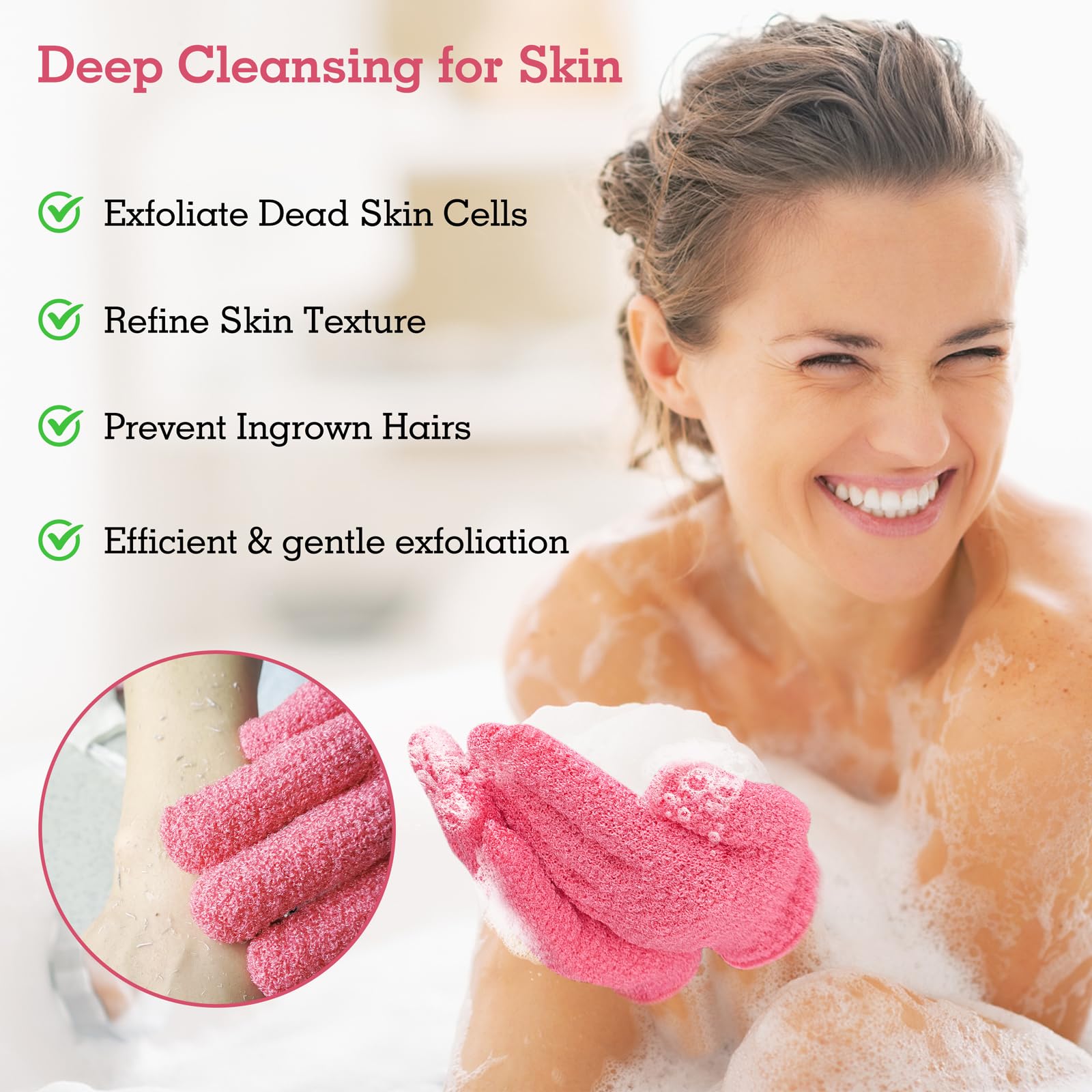 Exfoliating Glove for Shower Bath (3 Count)