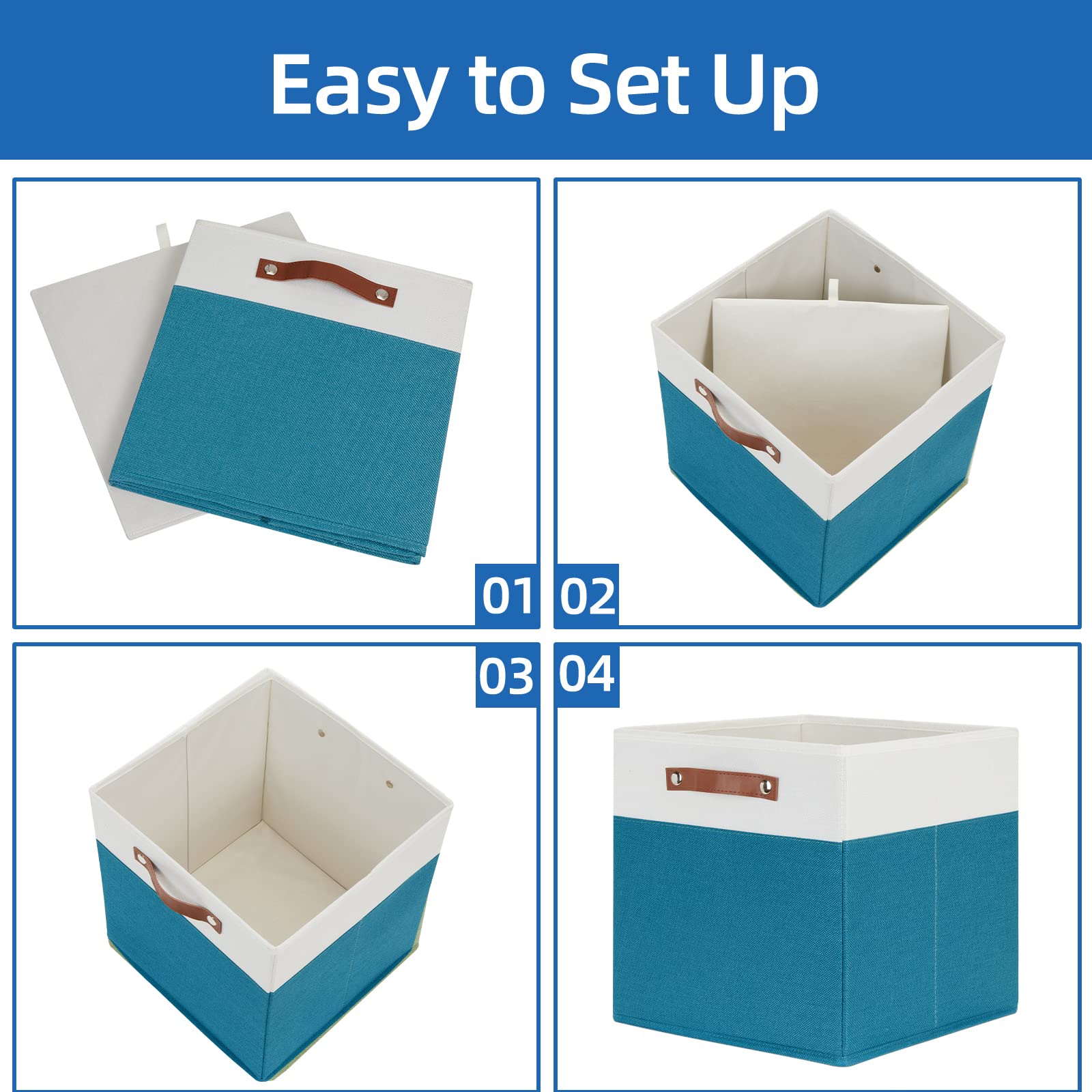 Cube Storage Bins Storage Cube Bins for Home (4 Count)