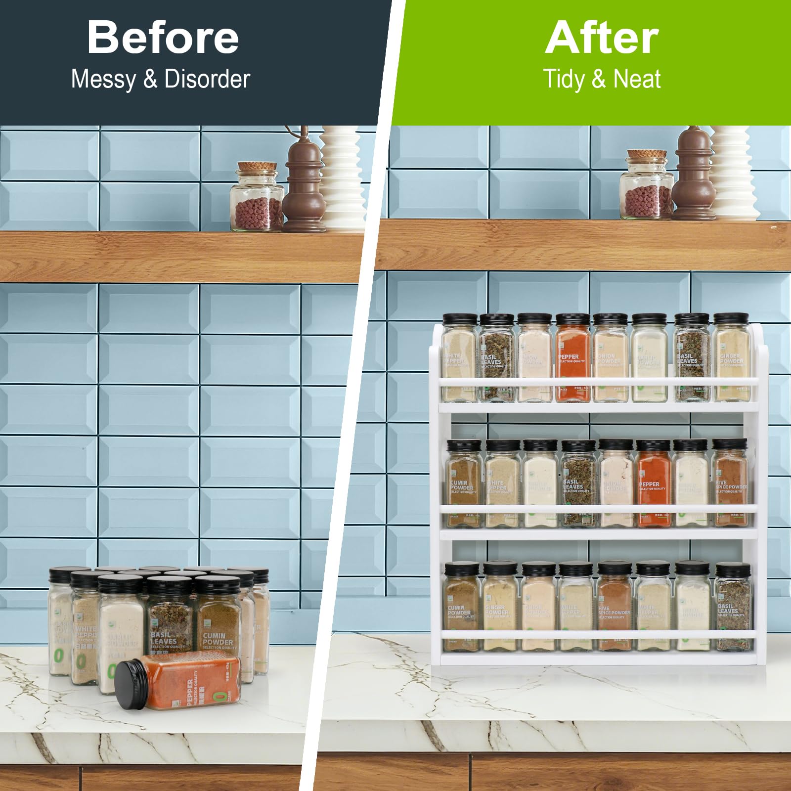 3 Tier Bamboo Spice Rack