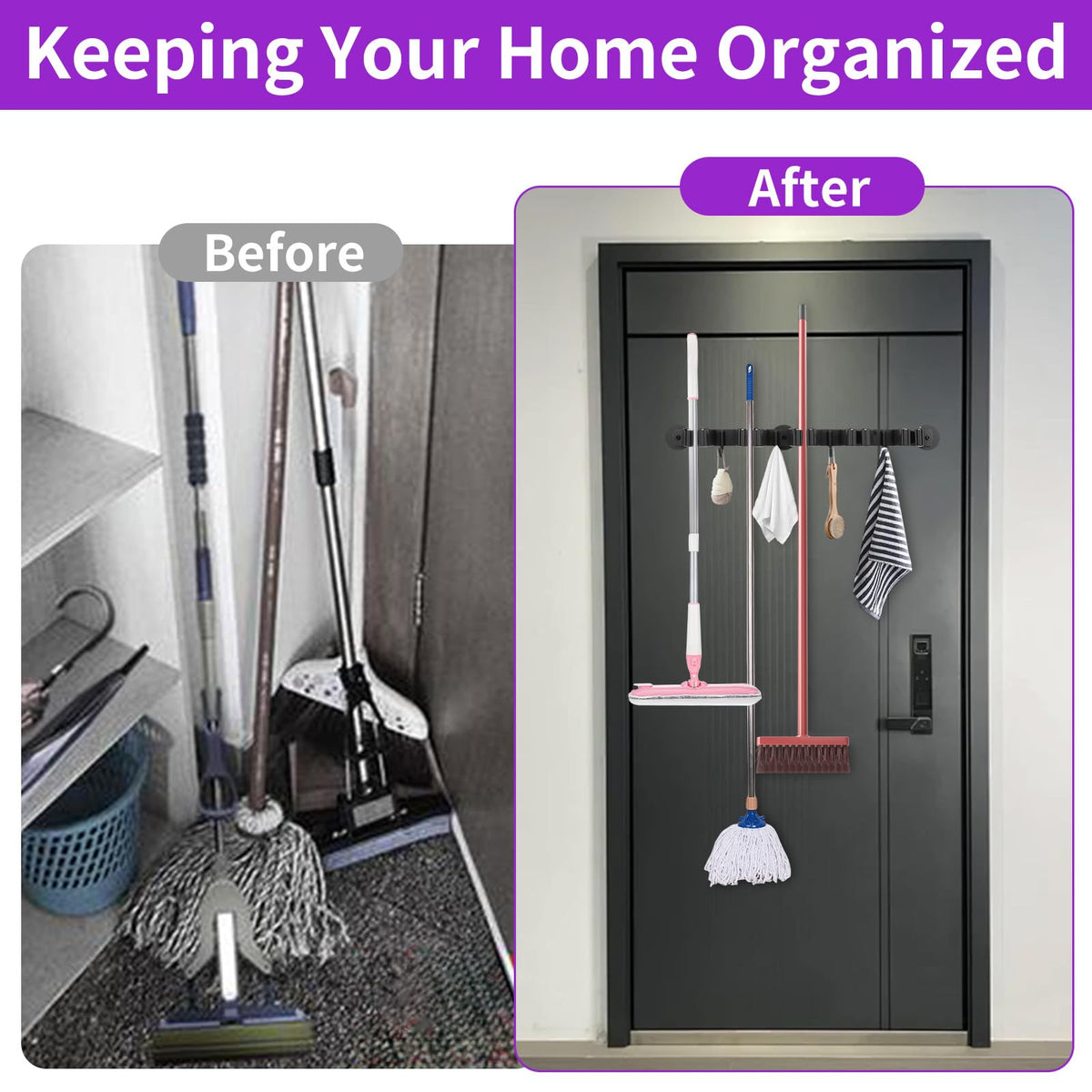 Magnetic Broom Holder Wall Mount
