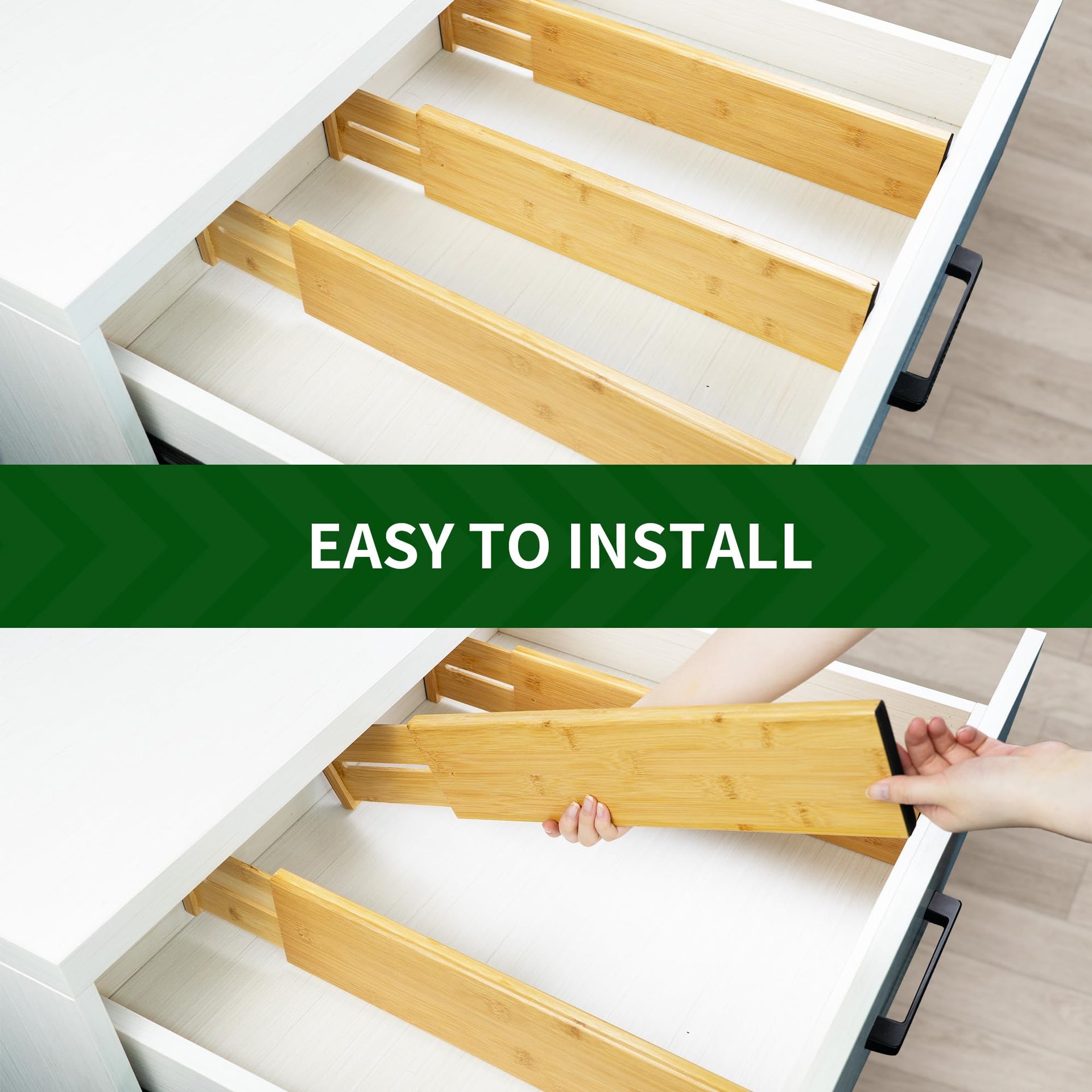 6 Pack Bamboo Drawer Dividers