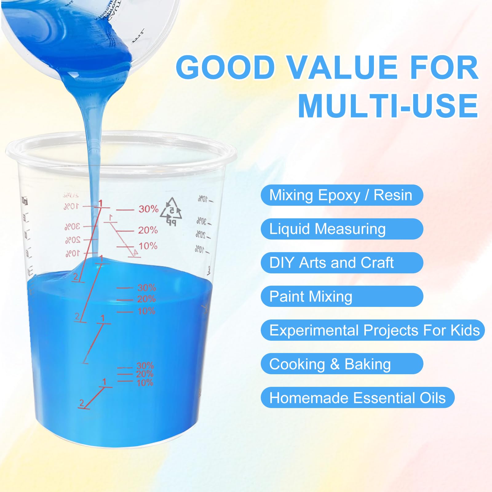 50 Pack Mixing Cups Set Paint Mixing Cups 20 oz