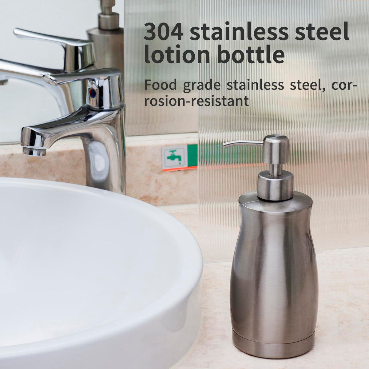 Brushed Stainless Steel Countertop Soap Dispenser Rust and Leak Resistant Hand Soap Pump with Funnel for Kitchen Countertops and Bathroom Dispensers