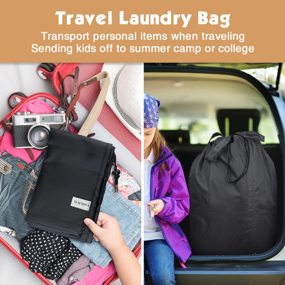 Washable Travel Laundry Bag with Handles and Drawstring (2 Count)