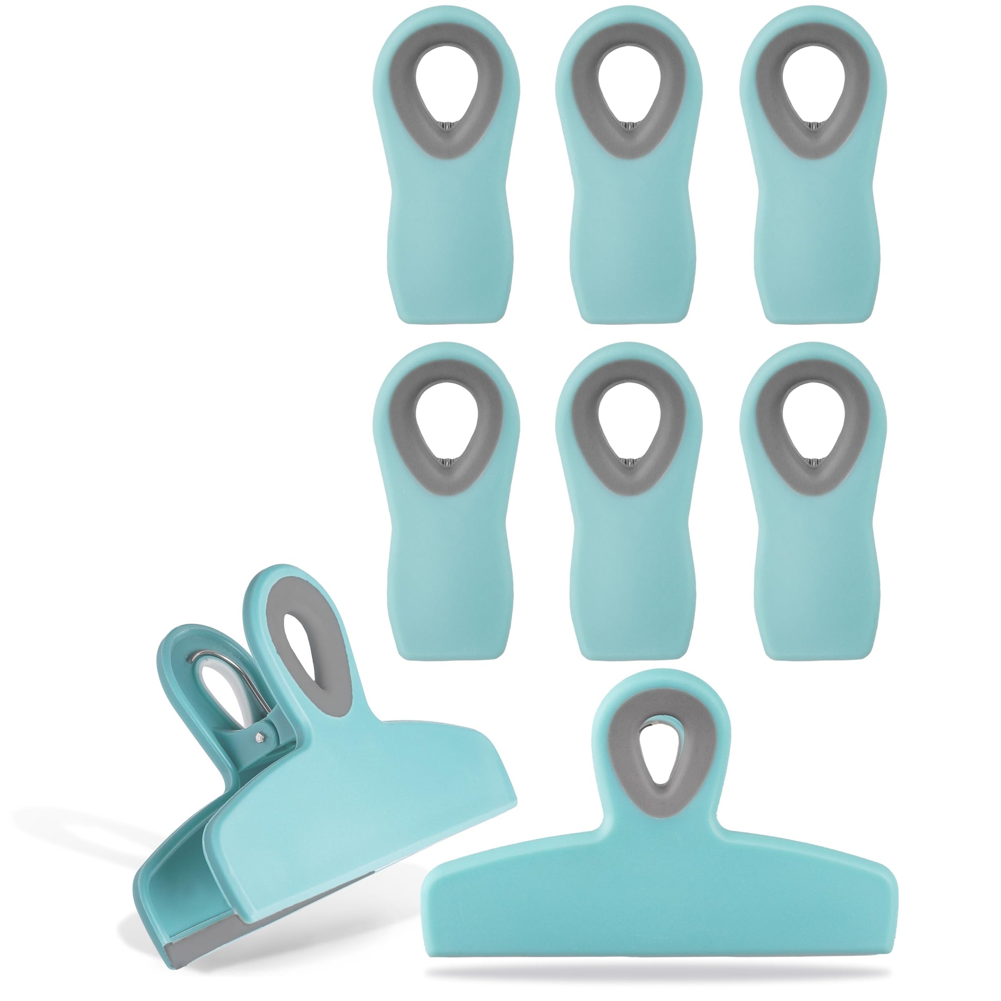 Bag Clips Heavy Duty Chip Clip and Refrigerator Magnet Clips for Food Storage with Air Tight Seal Grip (8 Count)