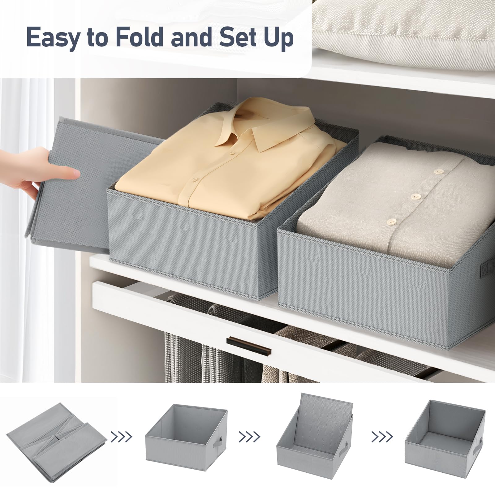 Closet Storage Bins 12 Pack (12 Count)