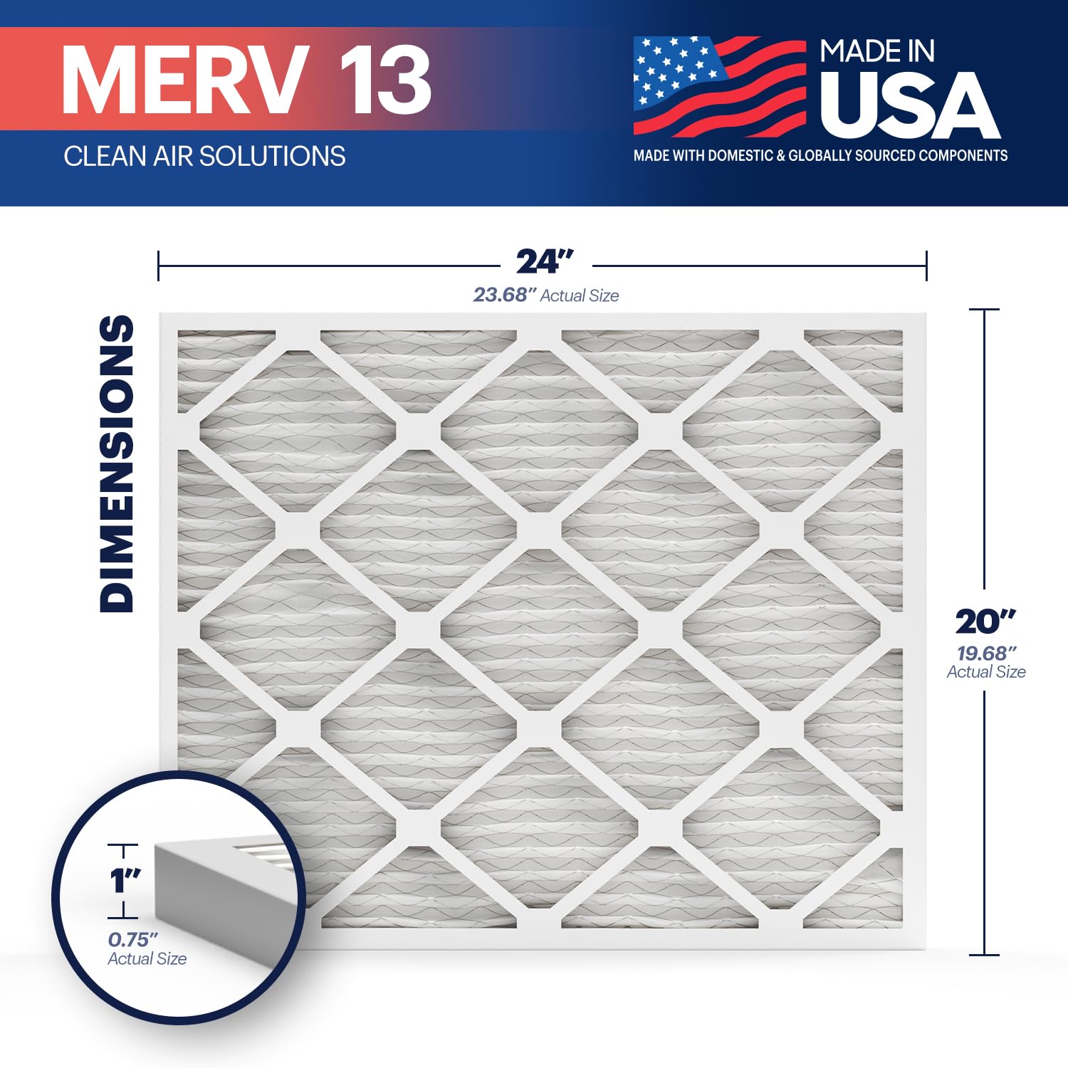 TruFilter 20x24x1 Air Filter MERV 13 (4 Count)