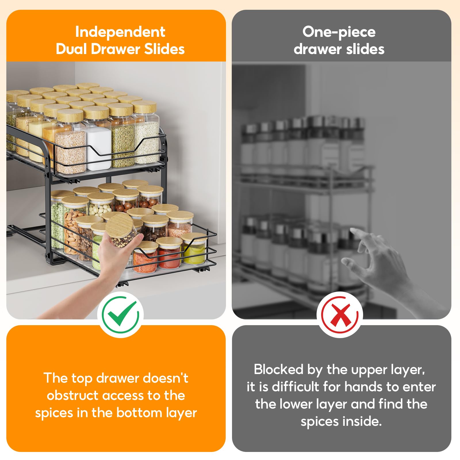 Pull Out Spice Rack Organizer for Cabinet