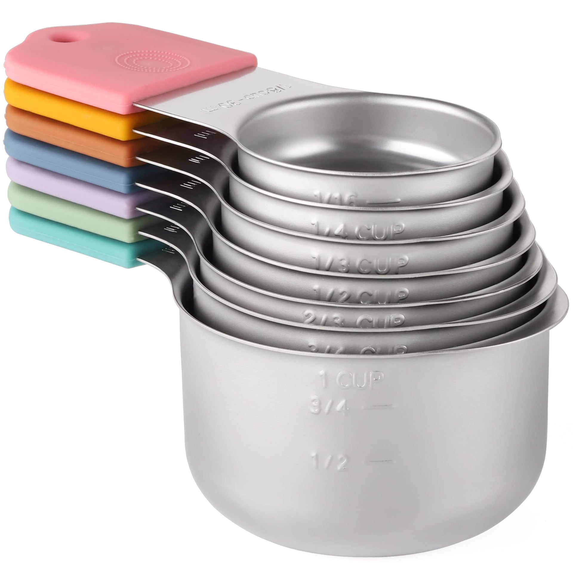 Magnetic Measuring Cups Set of 7 Stainless Steel Magnetic Measuring Cups