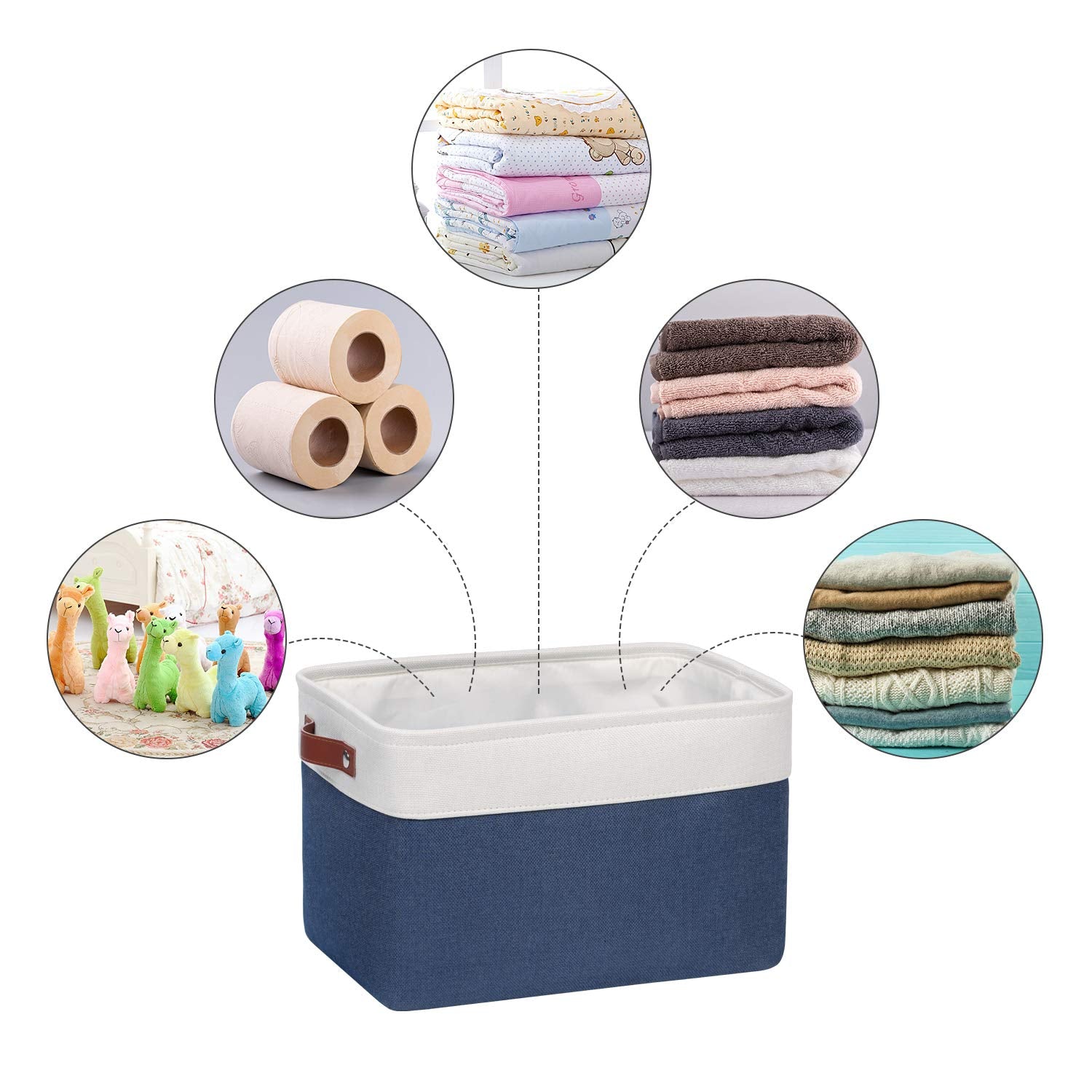 15 inch Fabric Storage Baskets for Shelves (4 Count)