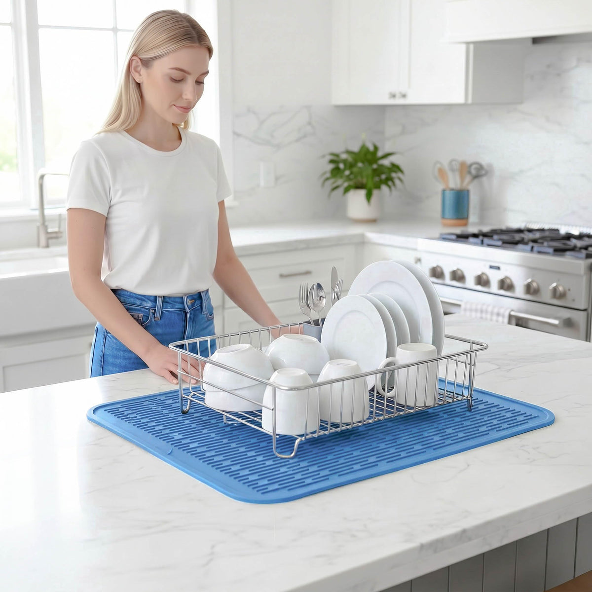 Silicone Dish Drying Mat for Multiple Usage