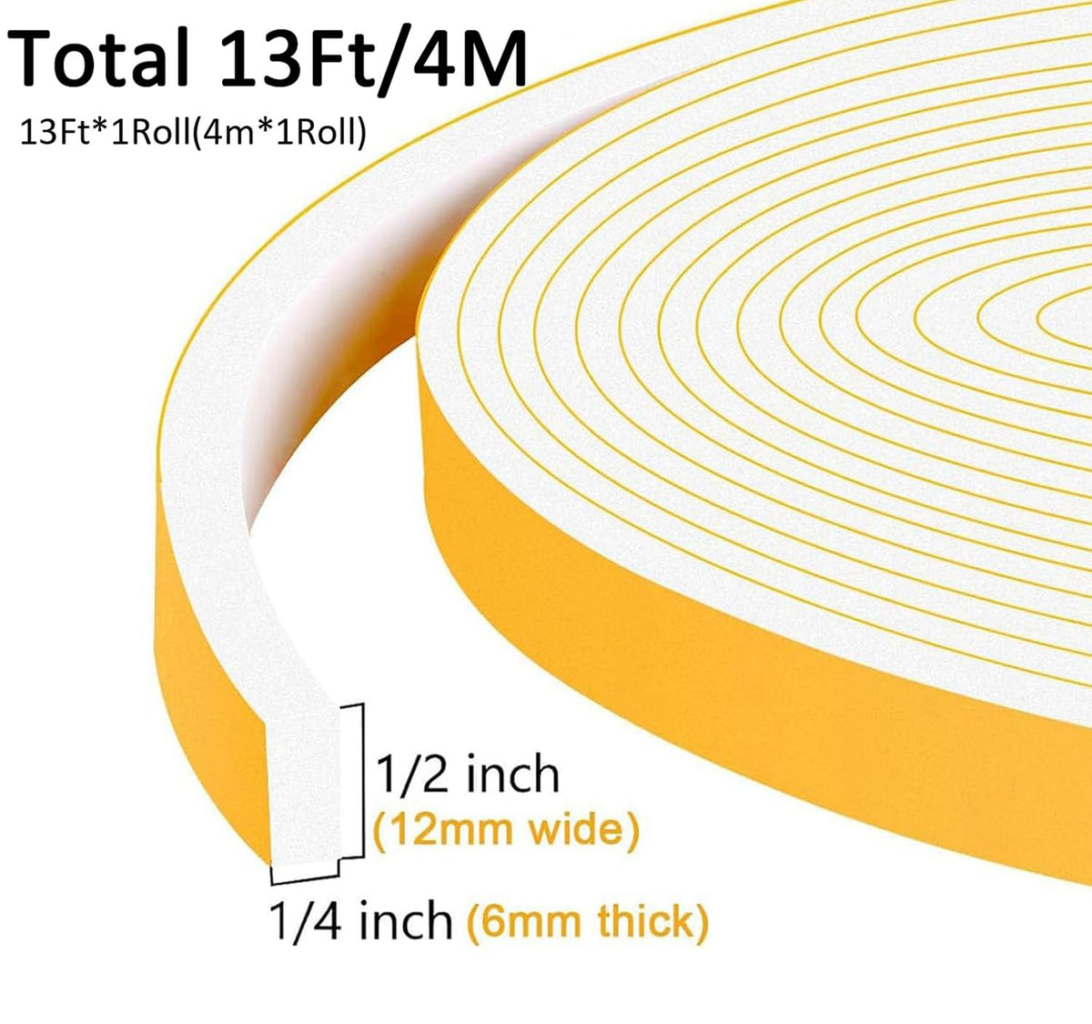 White Weather Stripping Door Seal Strip (13 Foot)