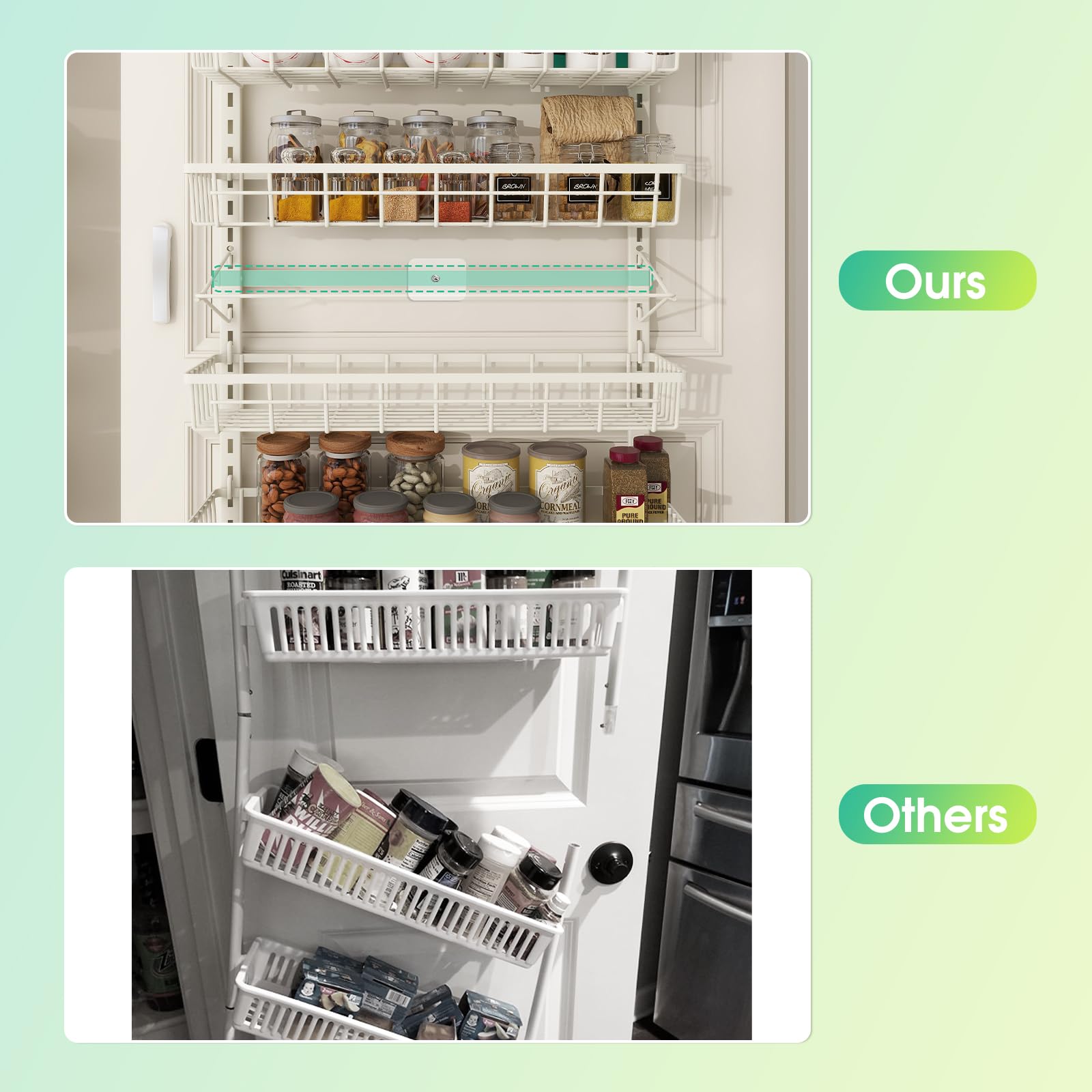 12 Inch Wide Narrow Over The Door Pantry Organizer 6