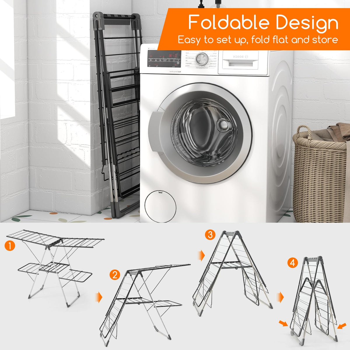 Foldable Clothes Drying Rack