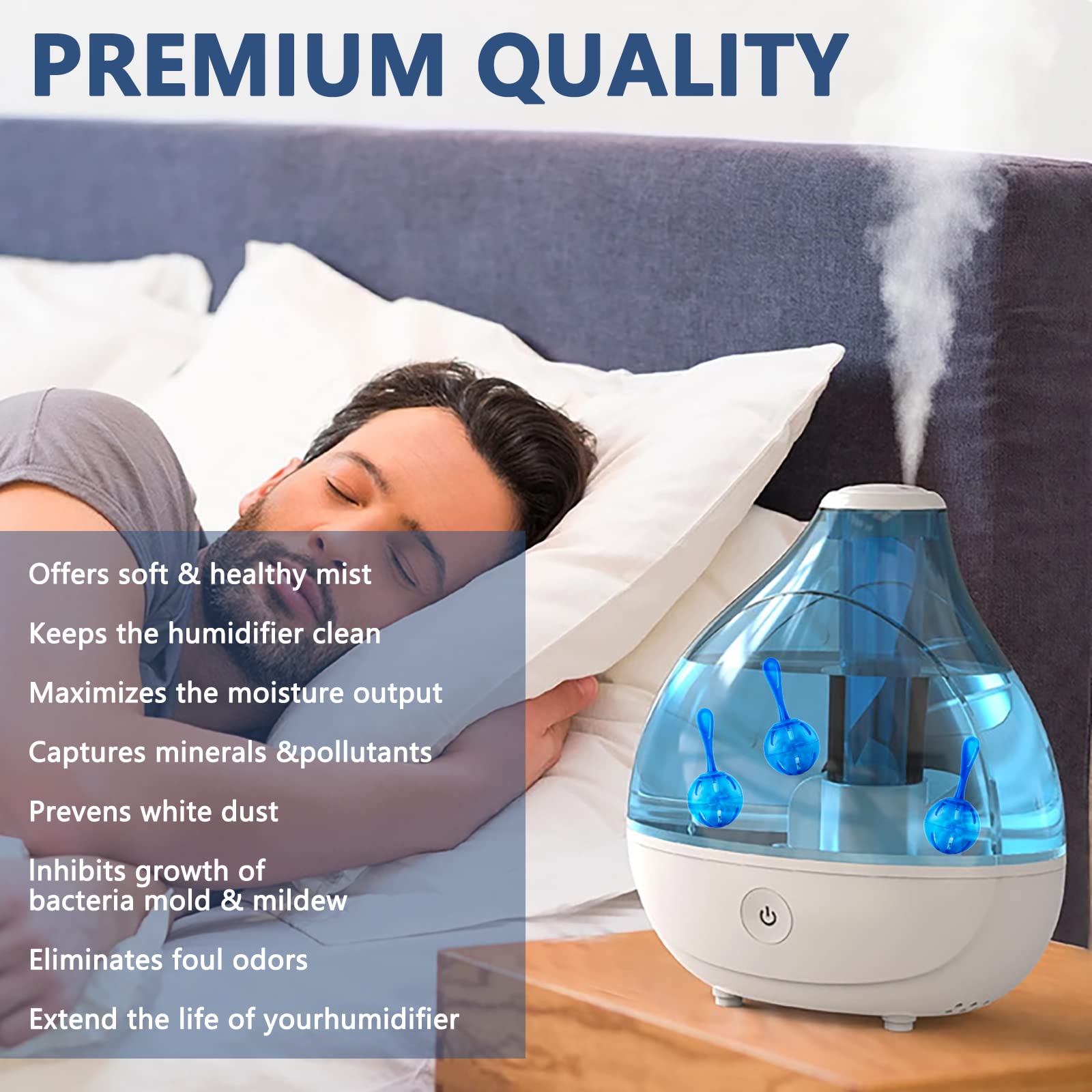 Humidifier Cleaner Balls 10 Pack Mineral Reduction Treatment (10 Count)