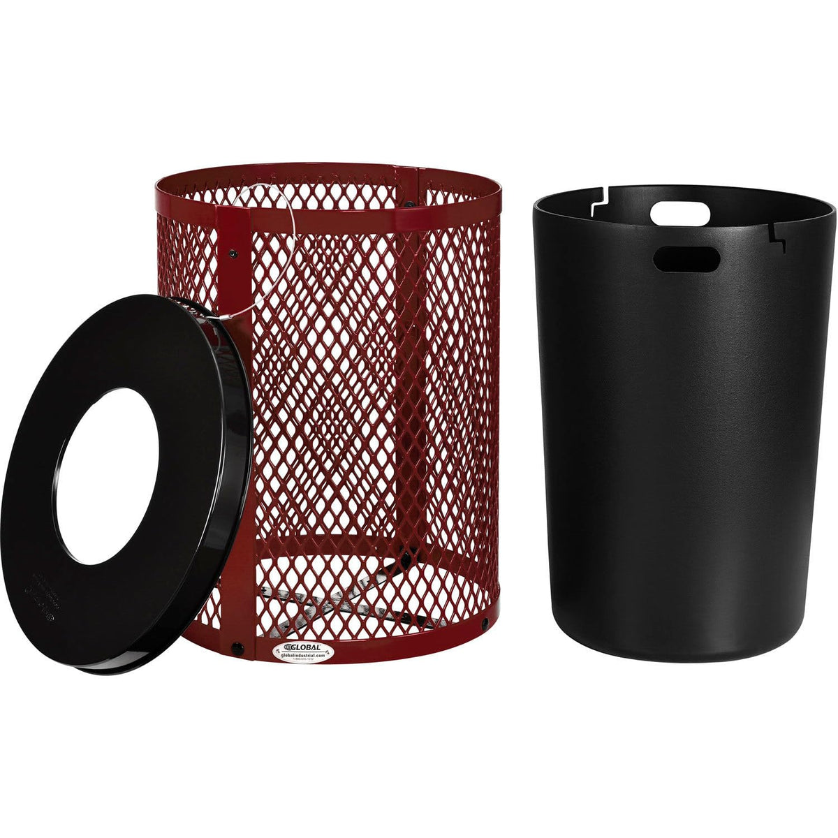 Outdoor Diamond Steel Trash Can