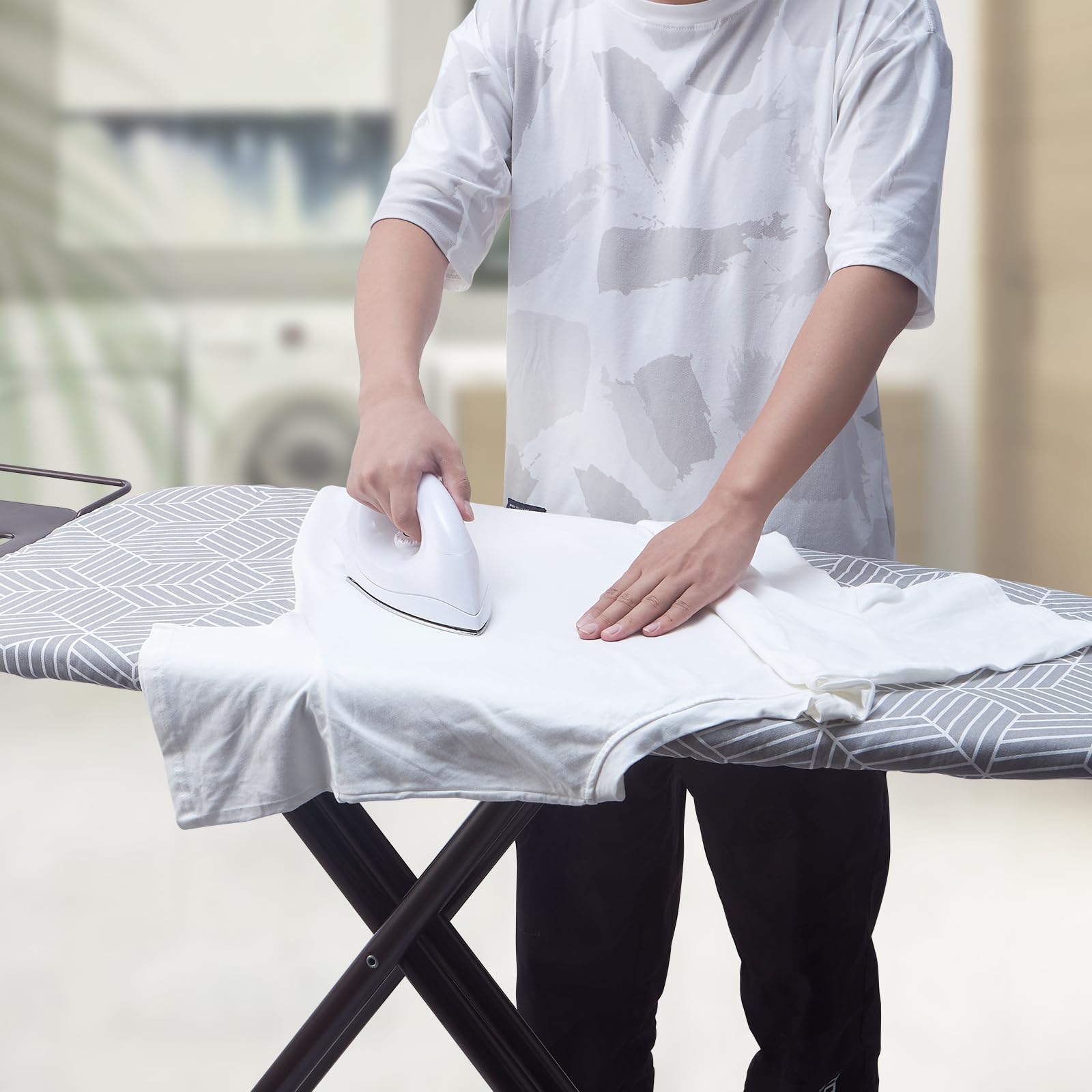 Wide Ironing Board Cover with Padding 18 x 49 inch Heat Reflective with Hook and Loop Fasteners