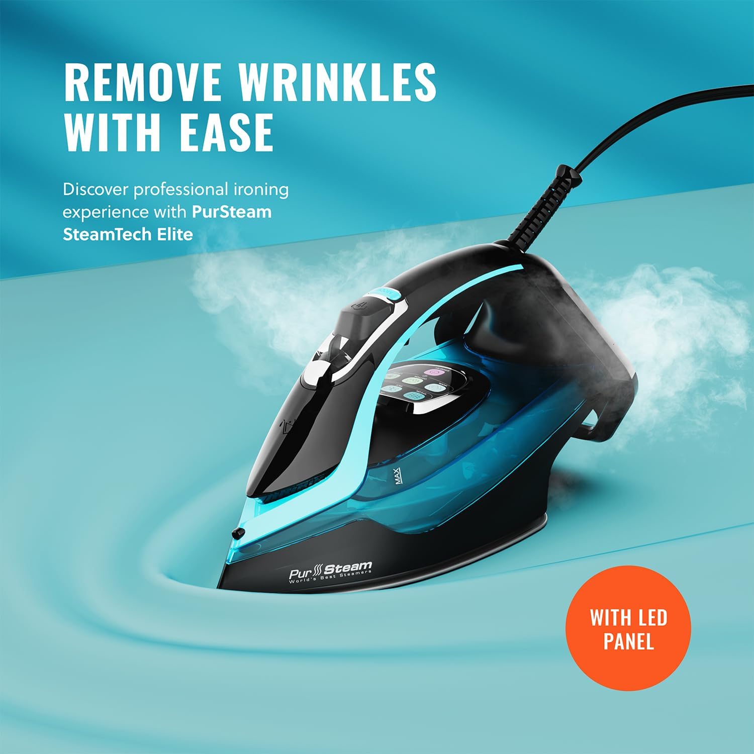 PurSteam SteamTech Steam Iron with LED Display