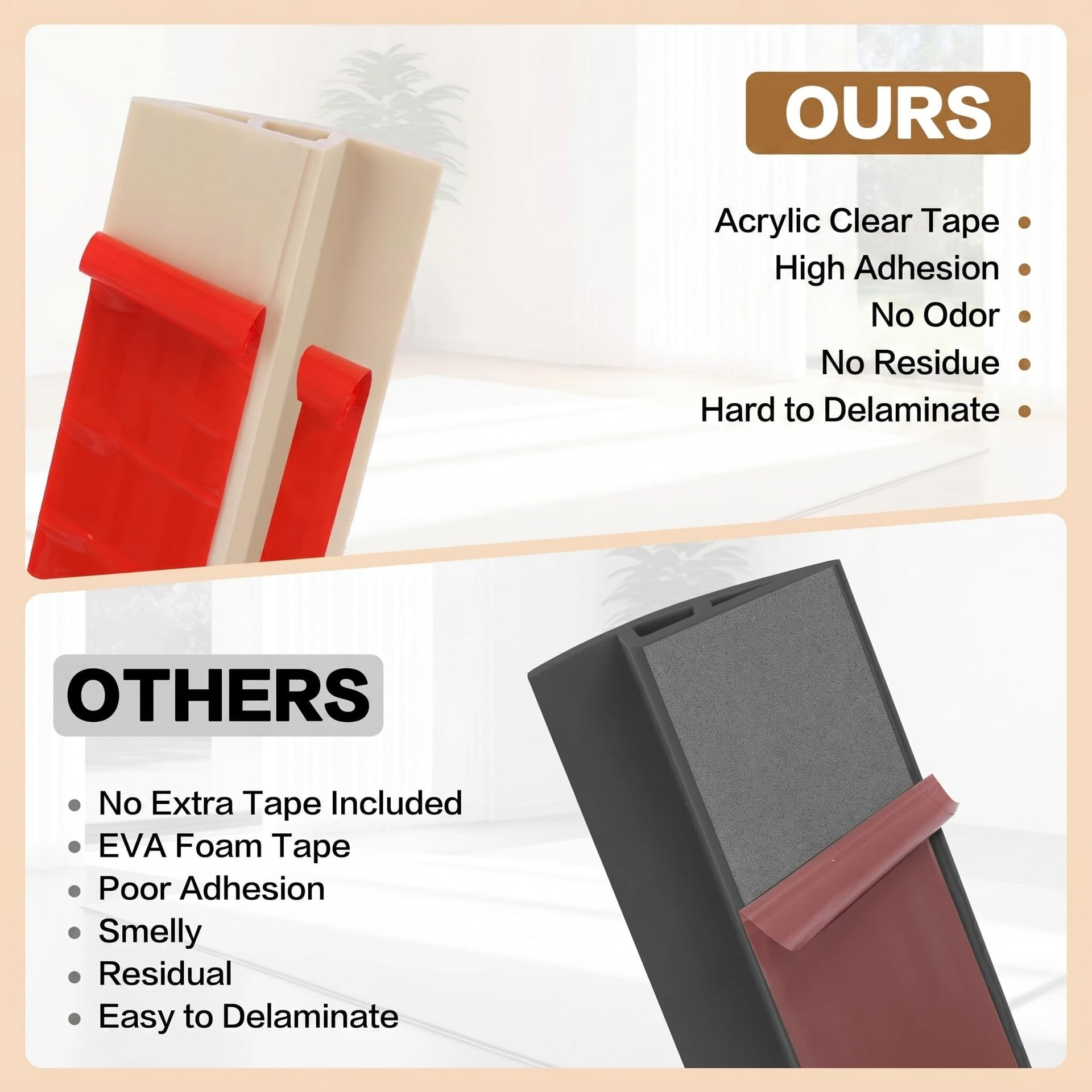 Floor Transition Strip Vinyl Door Threshold Ramp Self Adhesive Carpet Edging Strip Doorway Edge Trim (3.3 Foot)