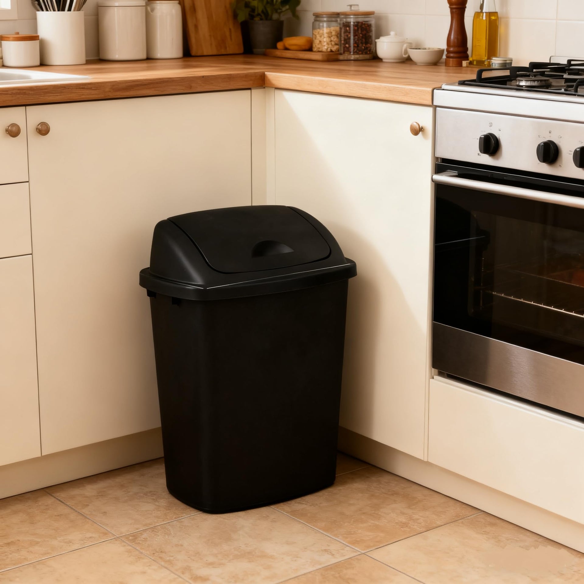 4 Pack 10 Gallon Swing Top Trash Can (4 Count)