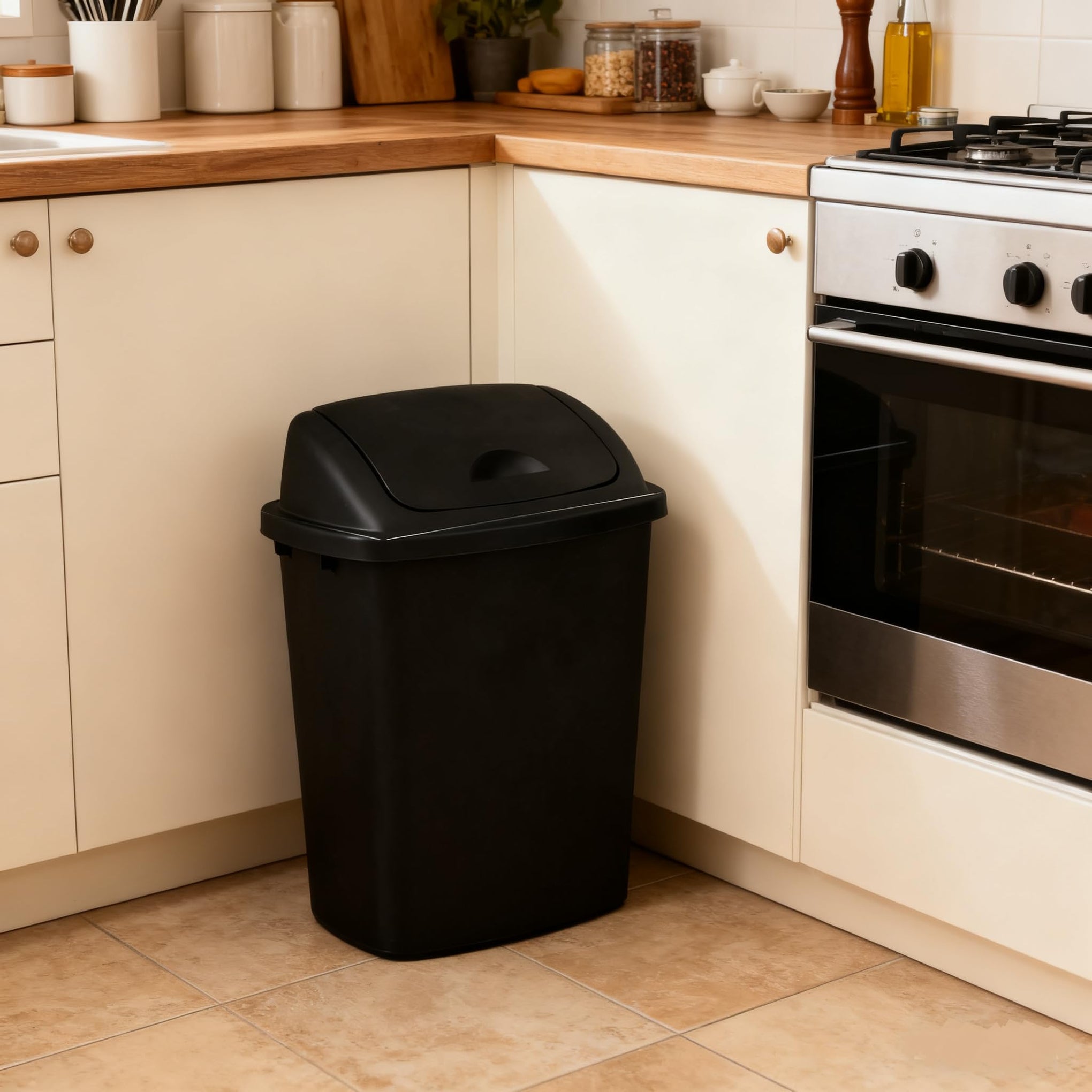 4 Pack 10 Gallon Swing Top Trash Can (4 Count)