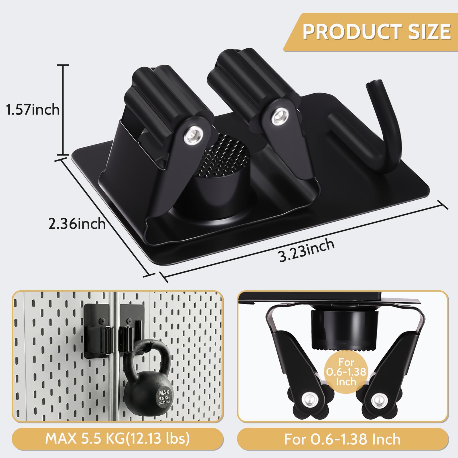 4pcs Magnetic Broom Holder Wall Mount (4 Count)