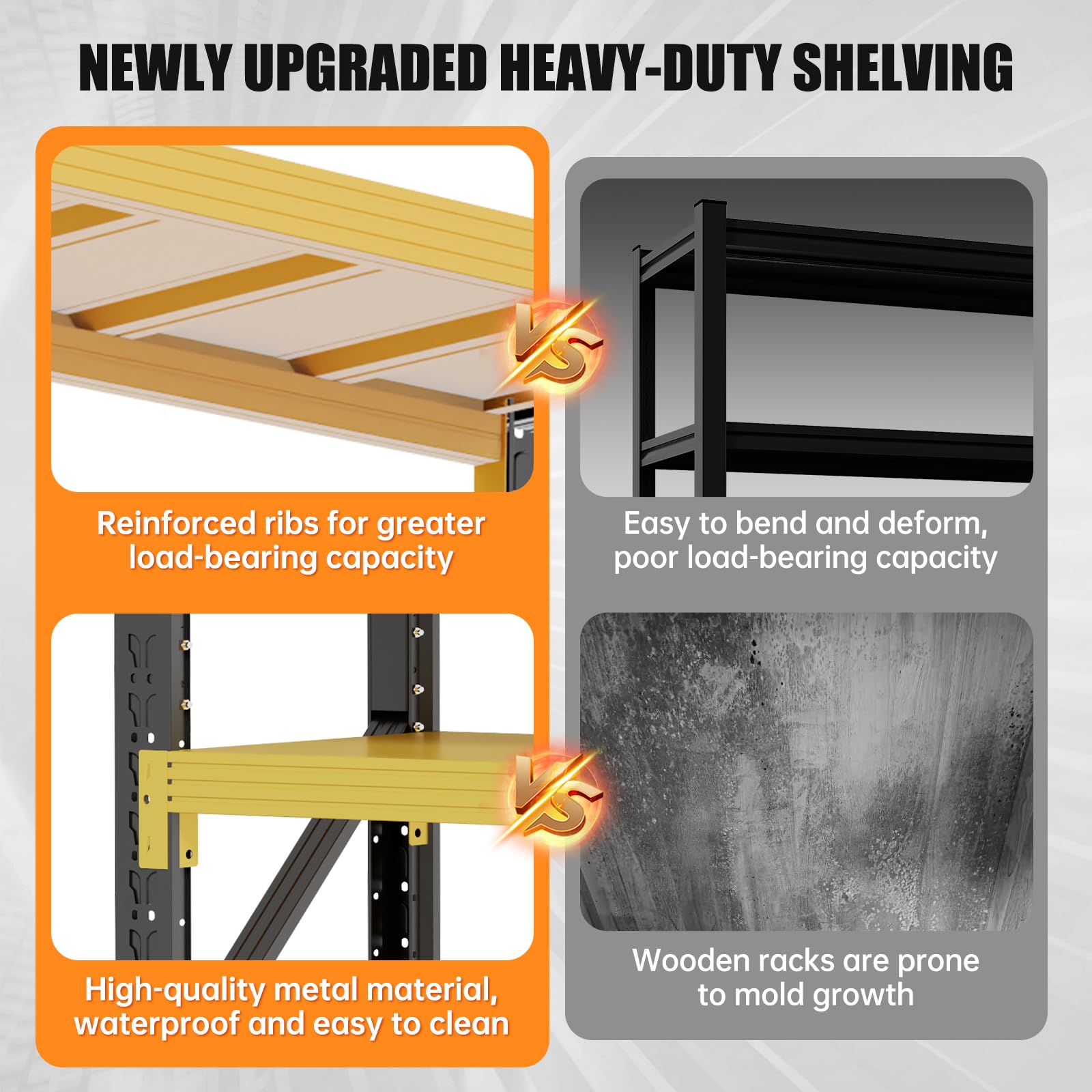 60" W x 20" D x 79" H Storage Shelves Heavy Duty