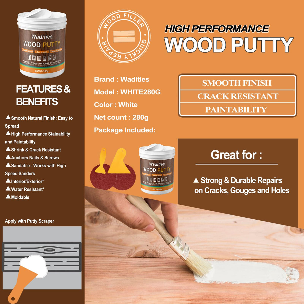 White Wood Filler (9.87 Ounce)