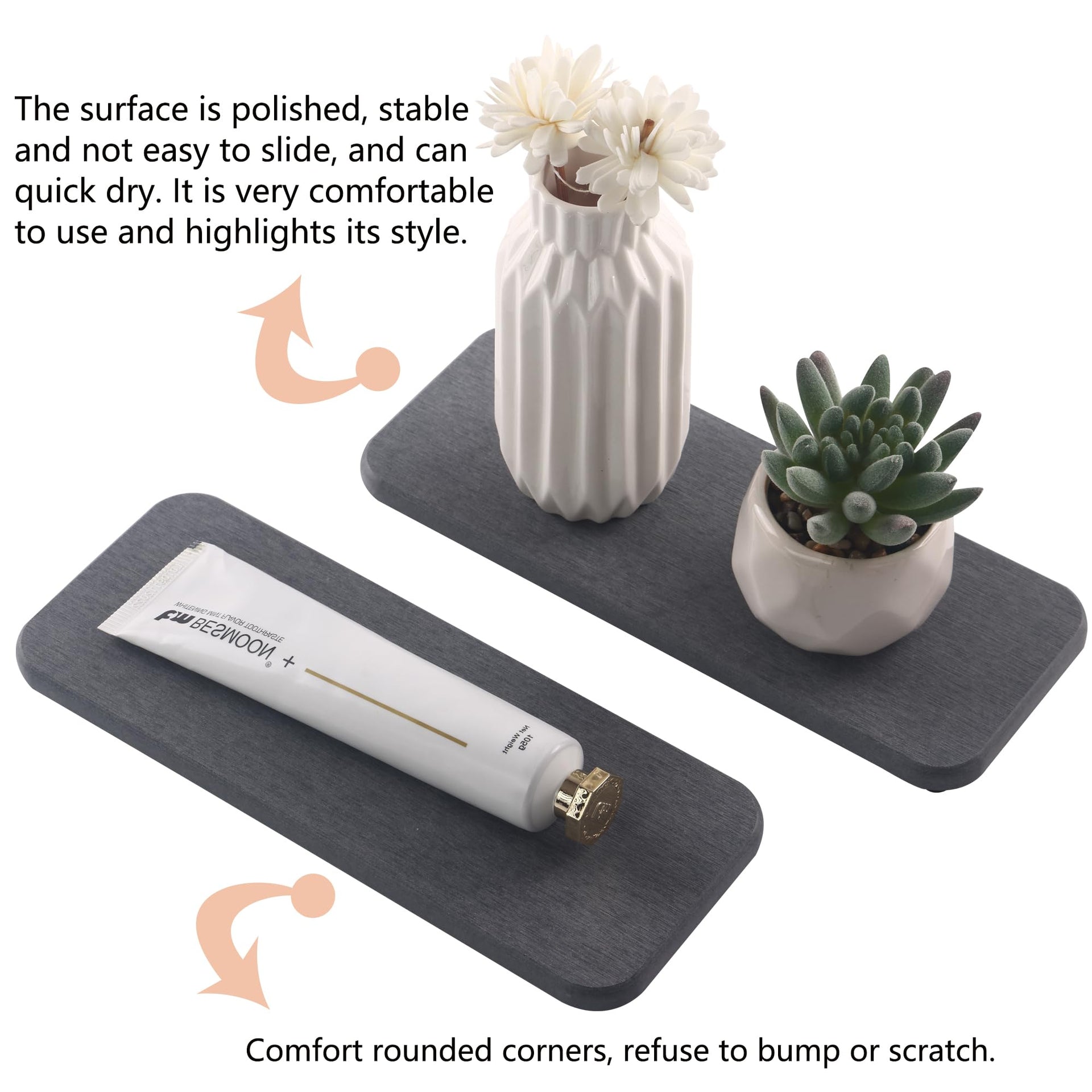 2 Pcs Sink Stone Soap Trays (2 Count)