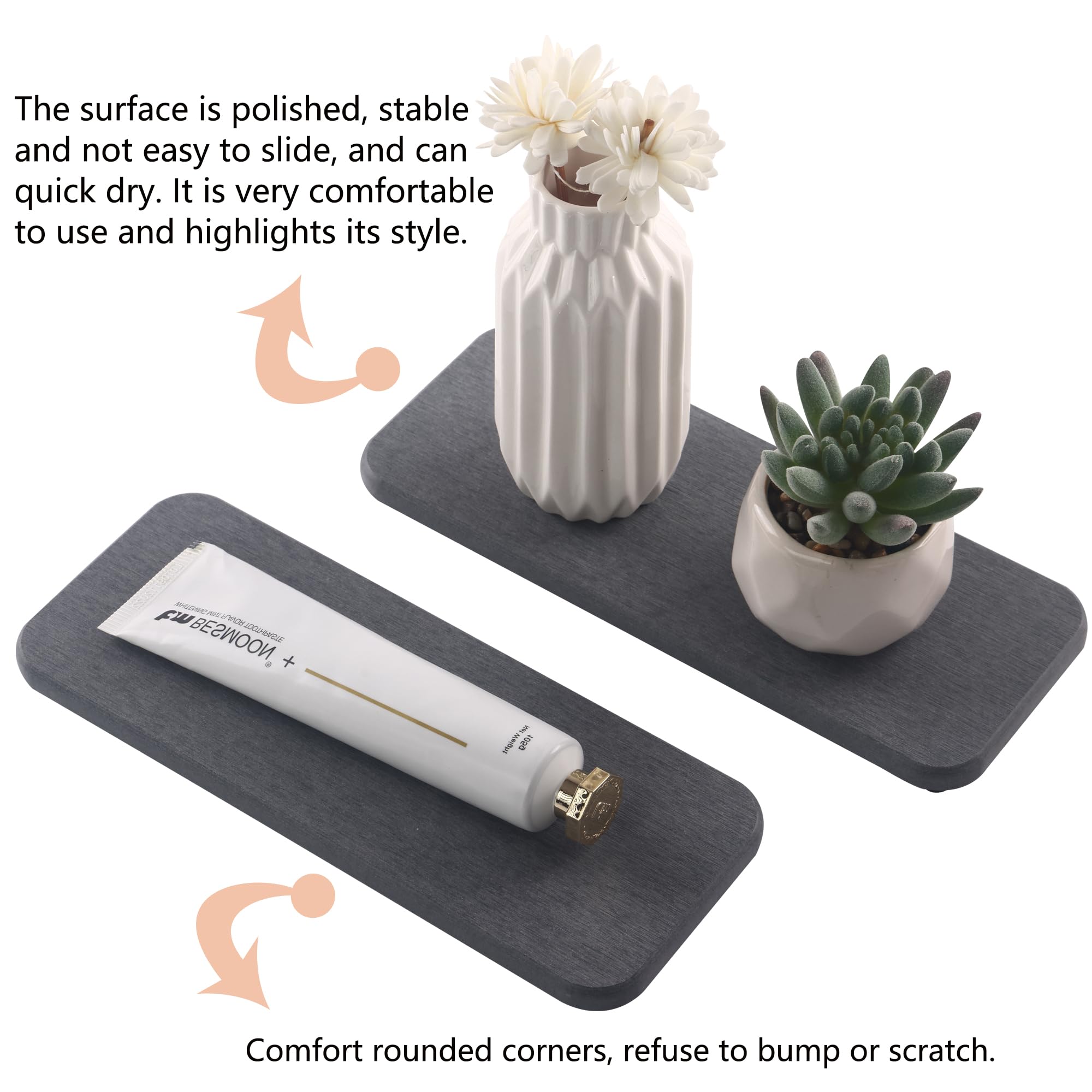 2 Pcs Sink Stone Soap Trays (2 Count)