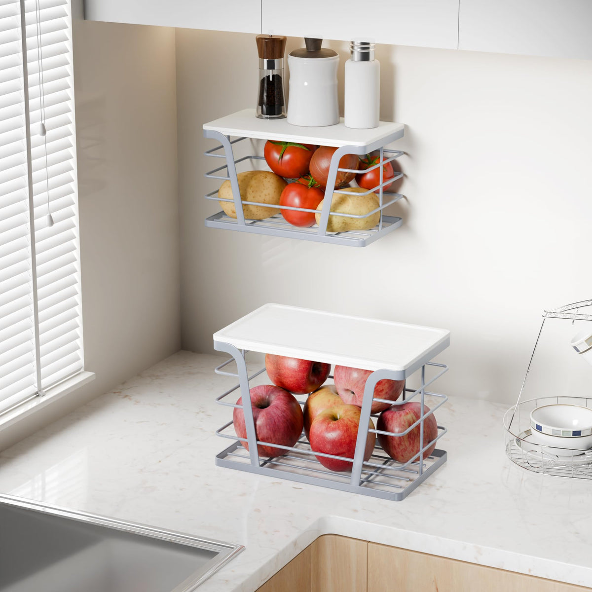 2 Pack Gray Trash Bag Organizer for Kitchen and Pantry (2 Count)
