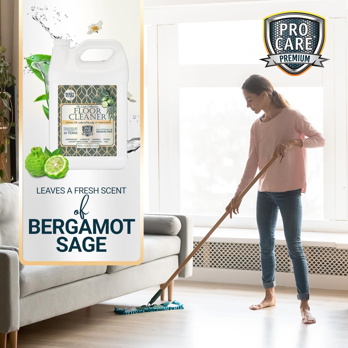 Bergamot Sage Floor Cleaner (128 Fl Oz)