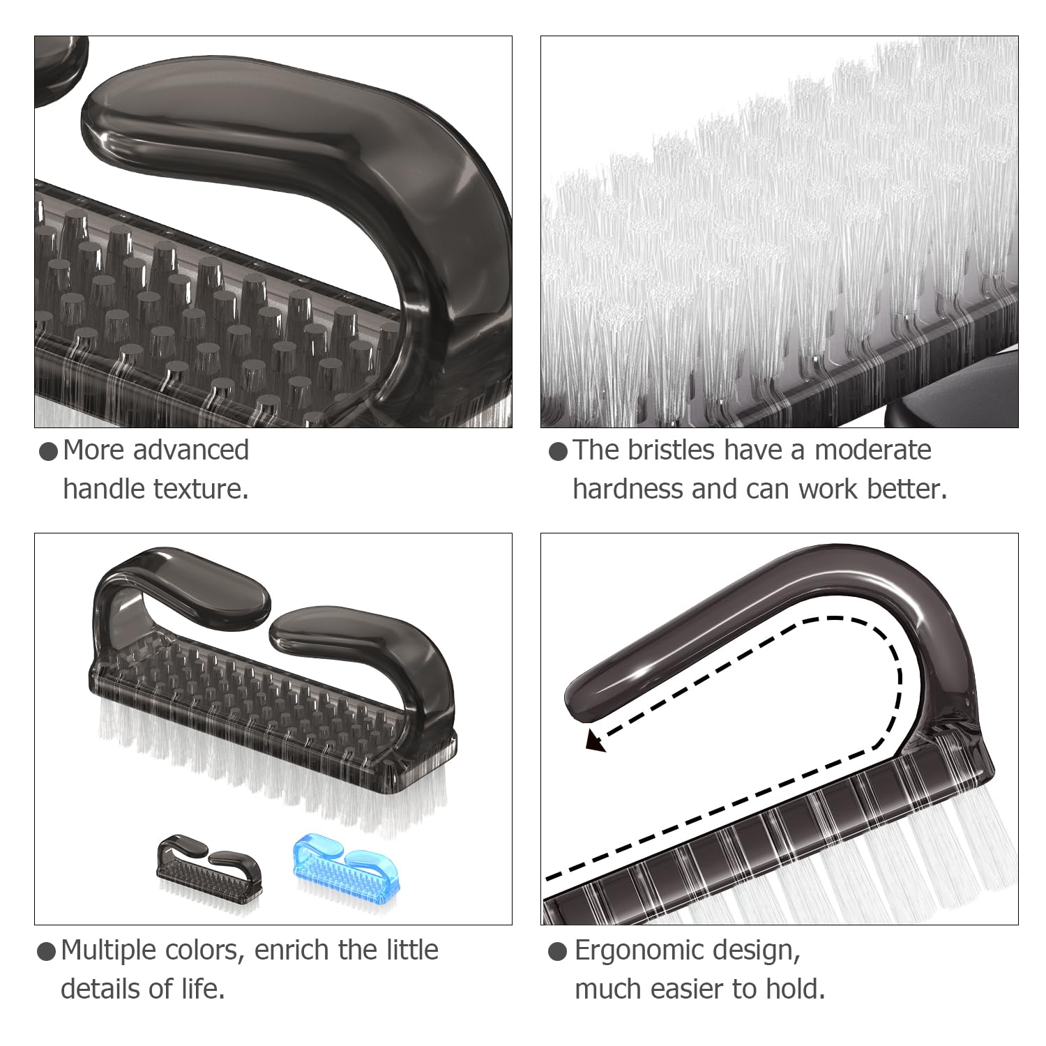 Handle Grip Cleaning Nail Brush (4 Count)