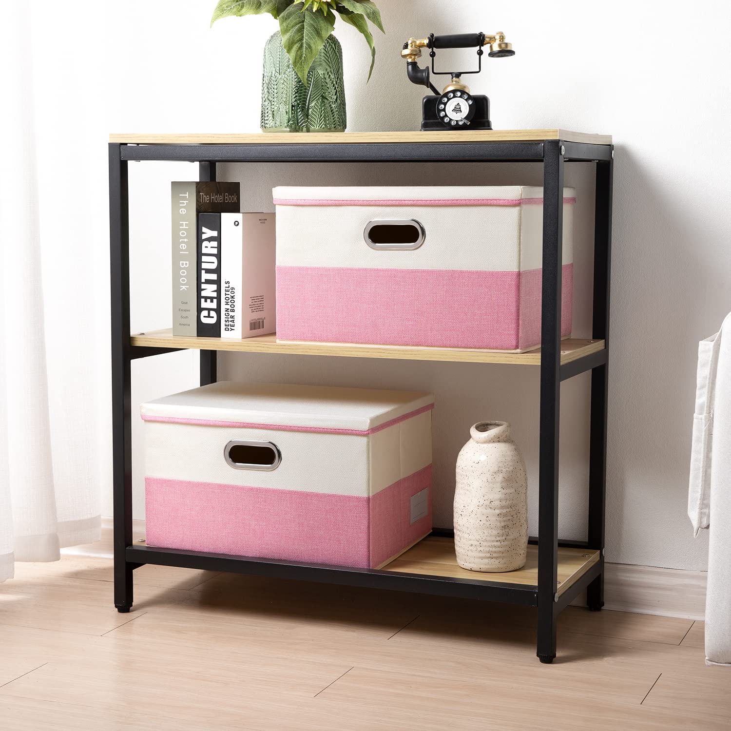 Large Collapsible Storage Bins with Lids [3 (3 Count)