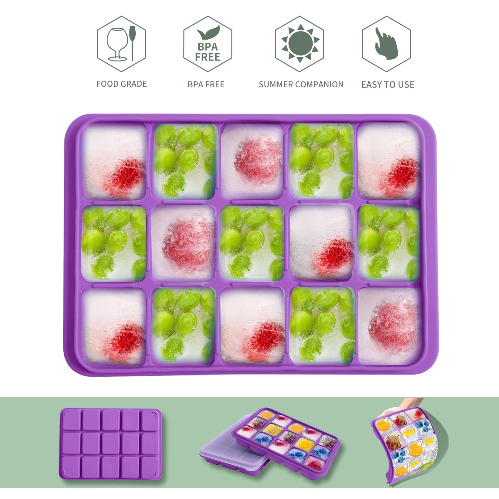 Ice Cube Trays Set of 2 (9.76 Ounce)