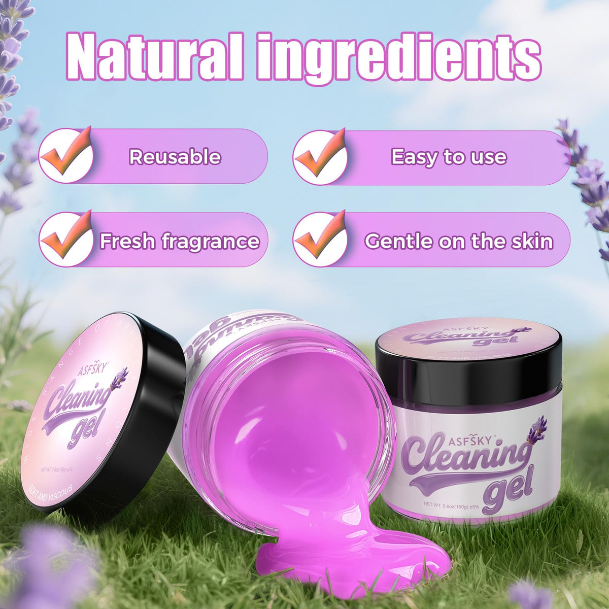Car Cleaning Gel Cleaning Putty Universal Cleaning Gel Lavender
