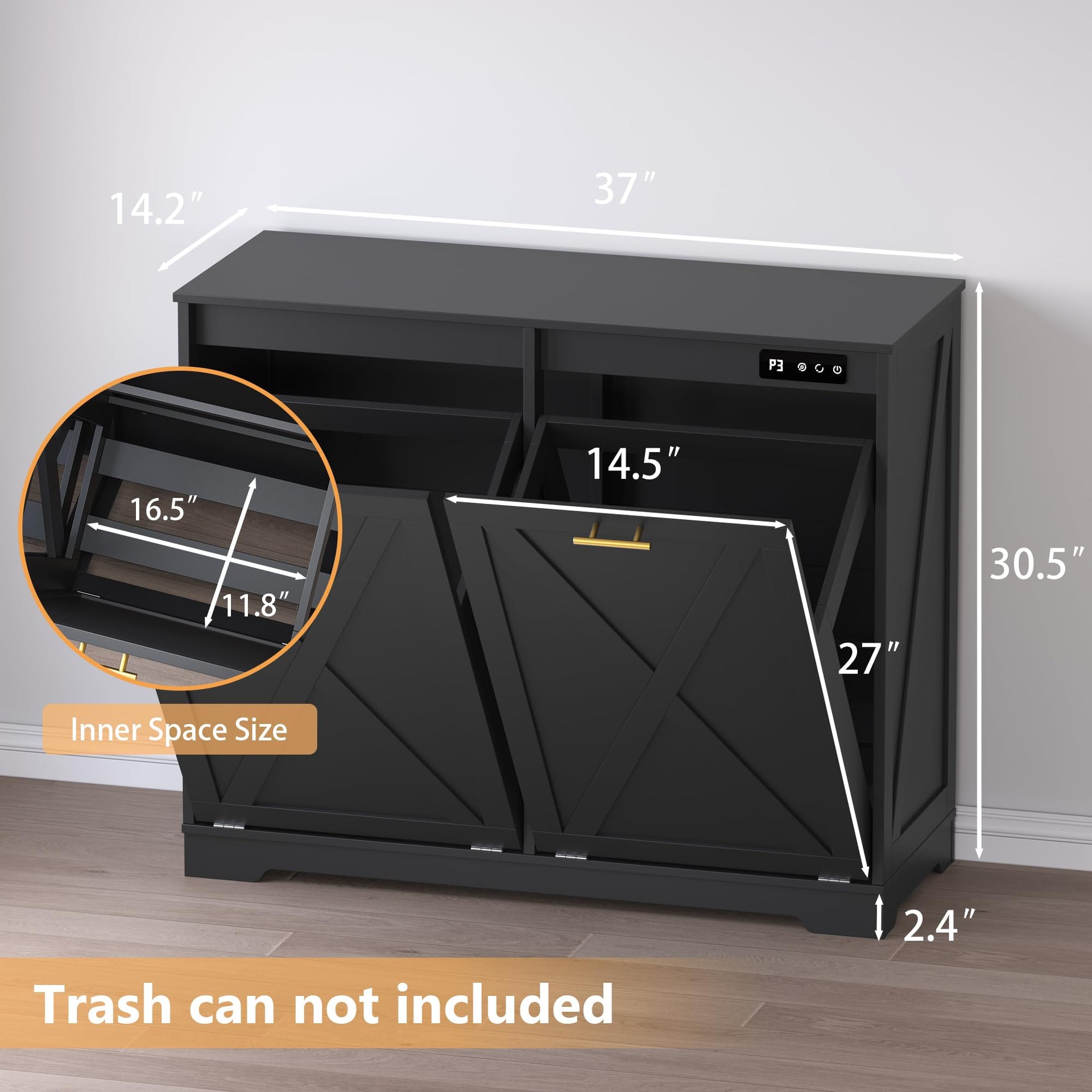 Tilt Out Trash Can Cabinet for 2 Bins