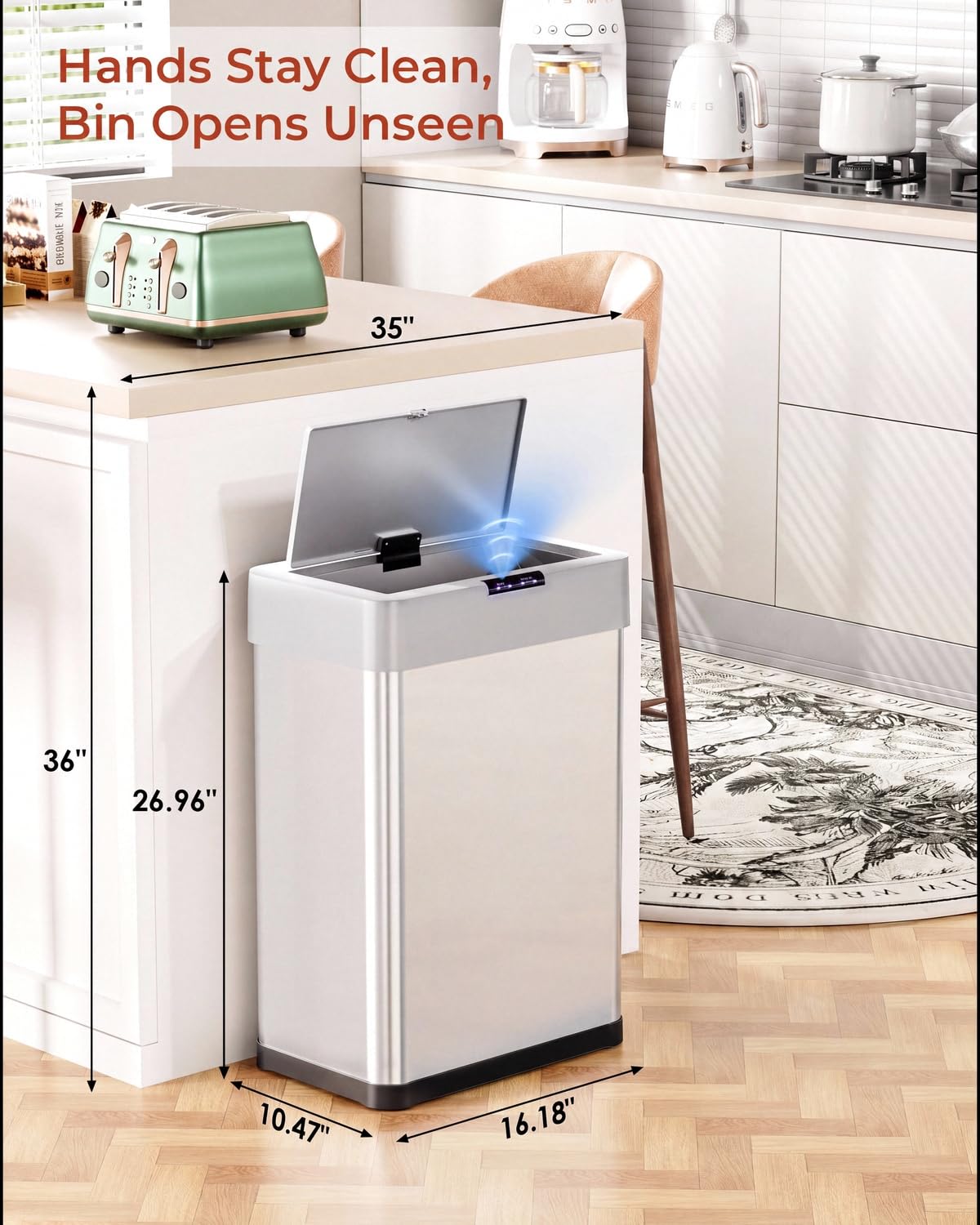 16 Gallon Motion Sensor Trash Can