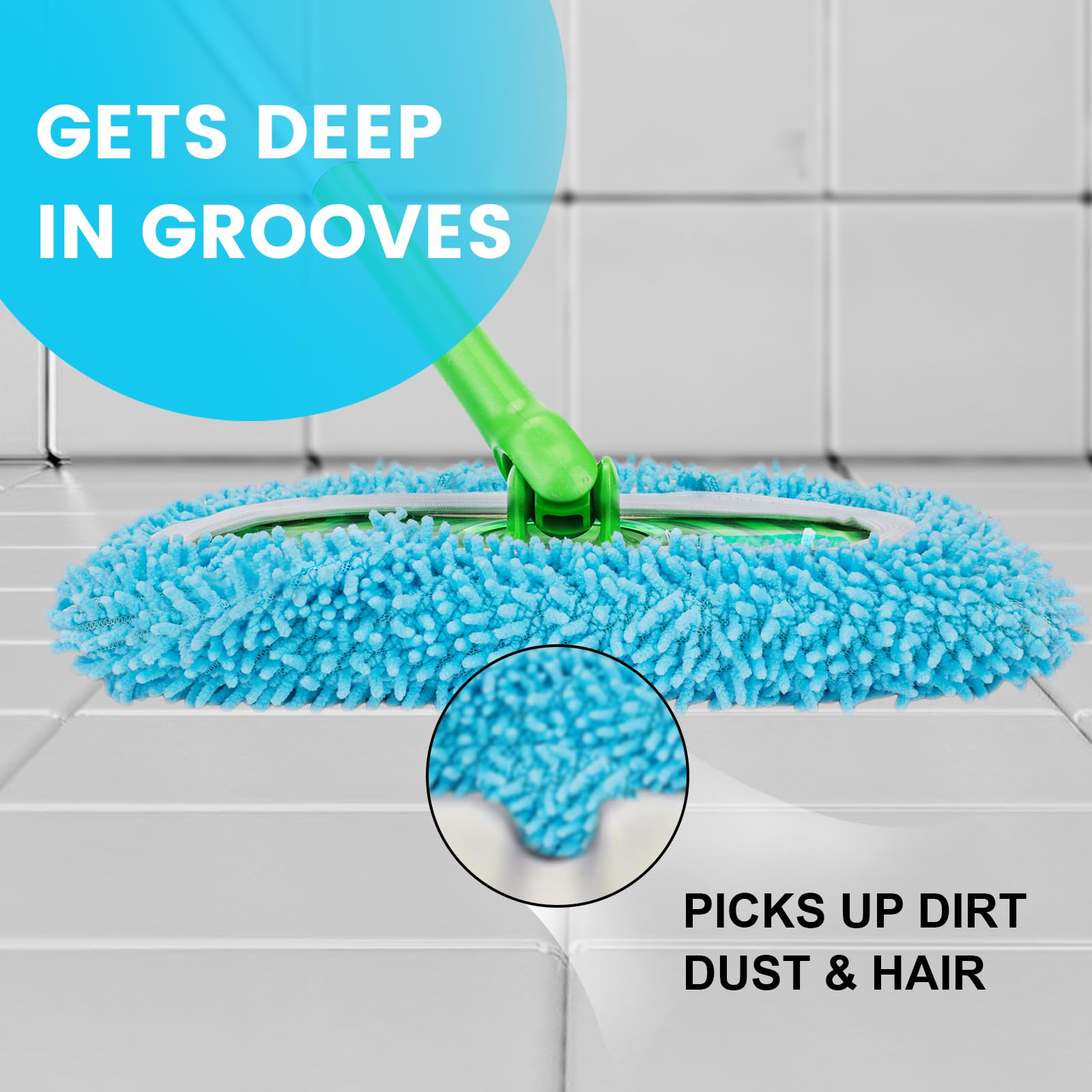 6Pcs Reusable Microfiber Mop Pads Compatible with Sweeper Mop (6 Count)